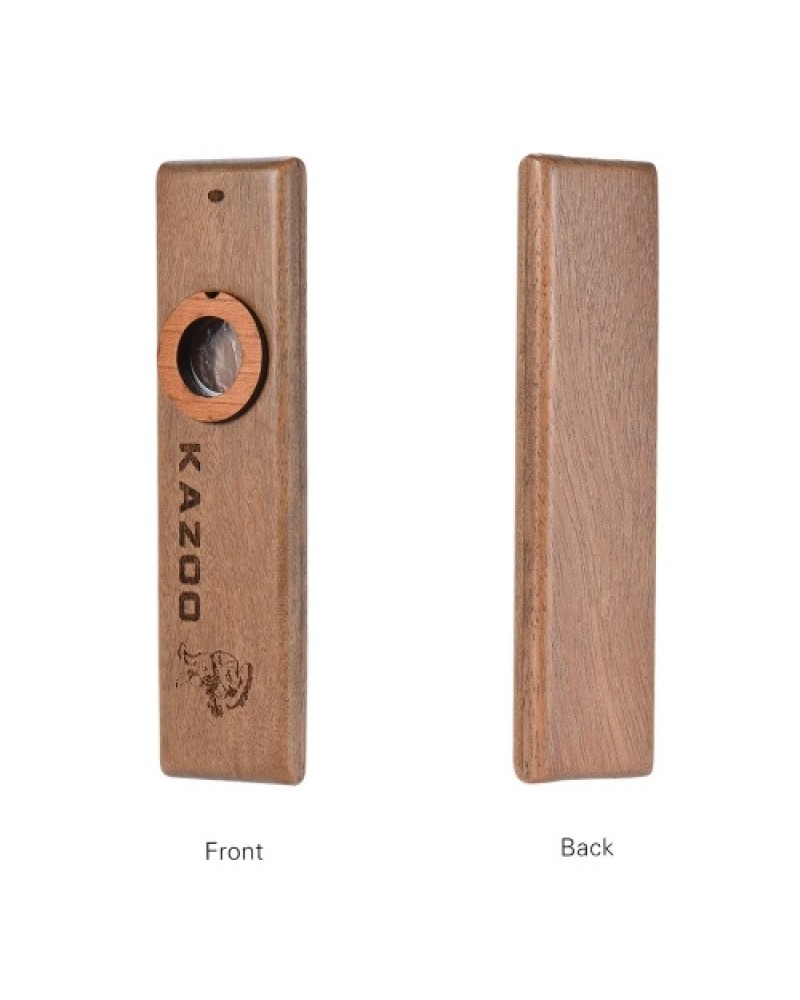 Wooden Kazoo Musical Instrument Ukulele Guitar Partner Wood Harmonica with Metal Box for Music Lover