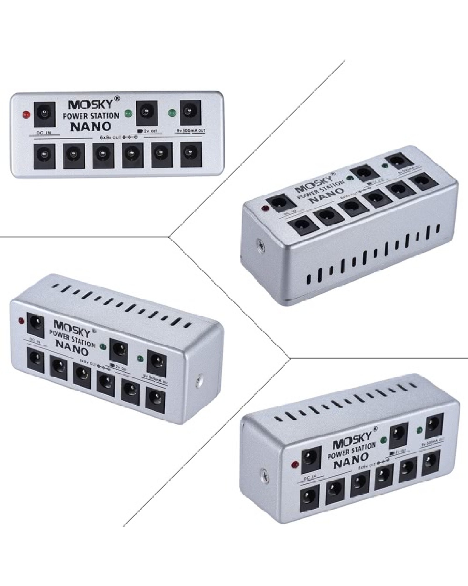 Guitar Effects  Mini Power Supply 8 Isolated DC Outputs 7 * 9V/ 1 * 12V with Cables Power Adapter