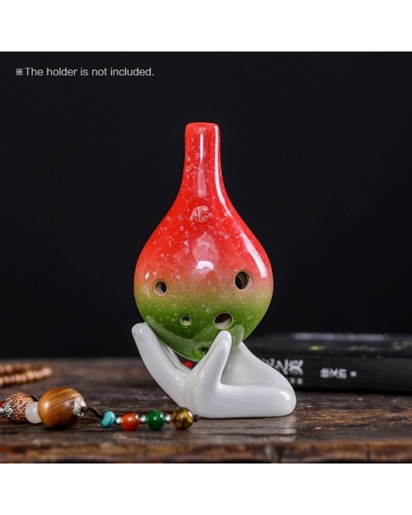 6 Holes Ceramic Ocarina Alto C Wine Bottle Style Musical Instrument with Lanyard Music Score For Music Lover and Learner