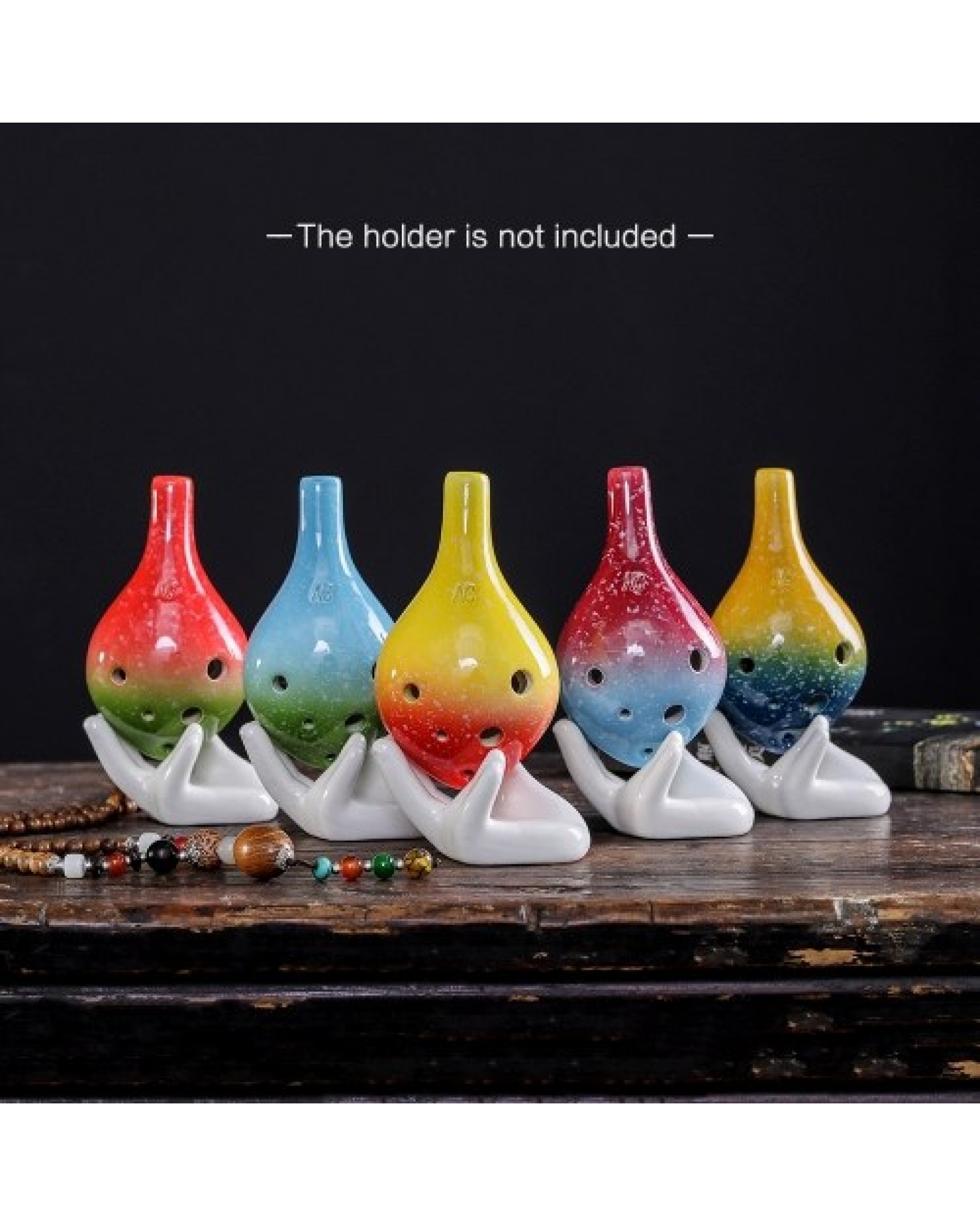 6 Holes Ceramic Ocarina Alto C Wine Bottle Style Musical Instrument with Lanyard Music Score For Music Lover and Learner