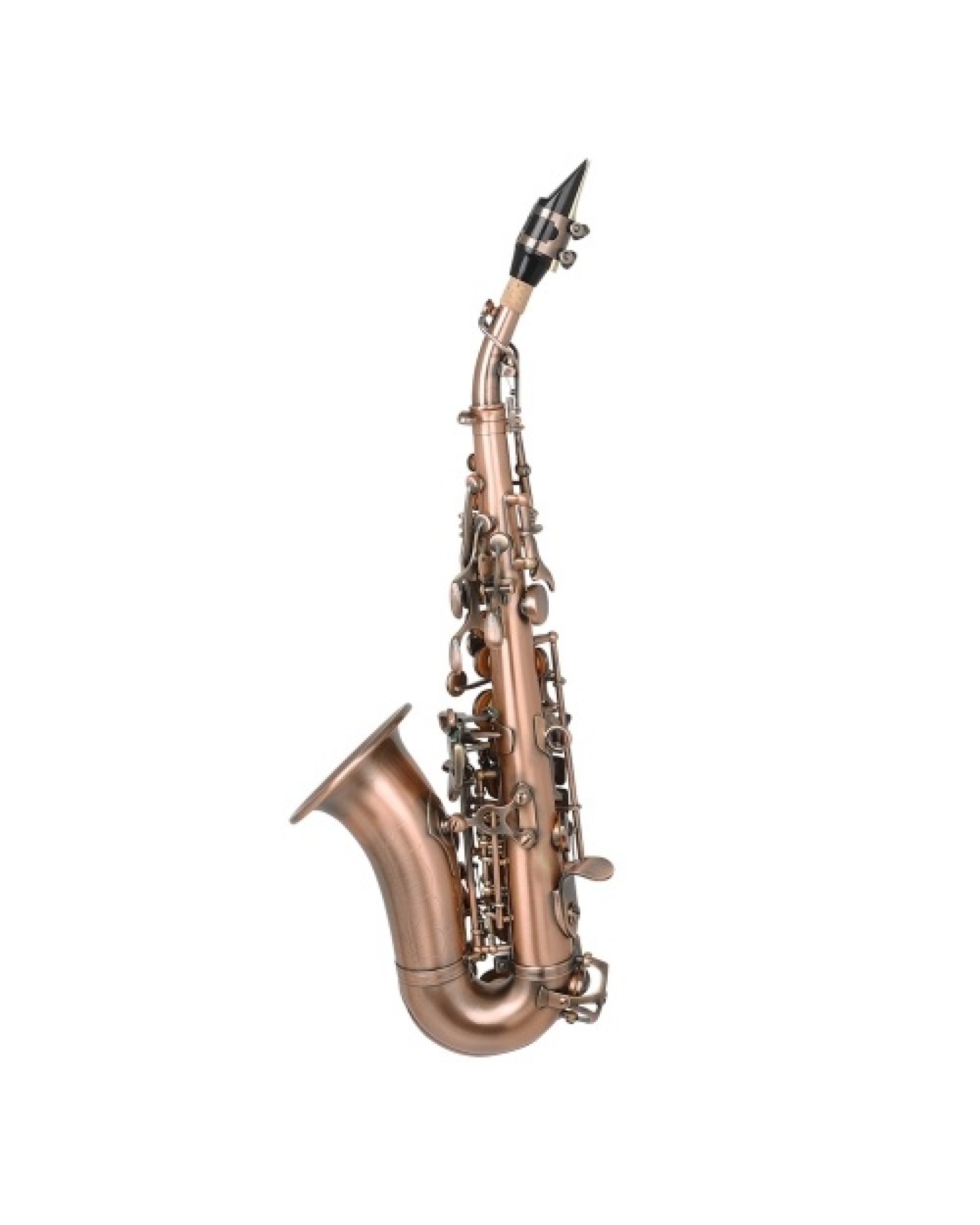 Red Antique Soprano Saxophone Bb Key Woodwind Instrument Brass Material