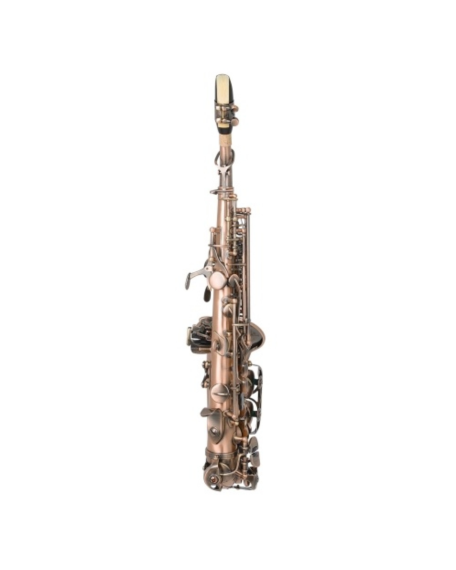 Red Antique Soprano Saxophone Bb Key Woodwind Instrument Brass Material