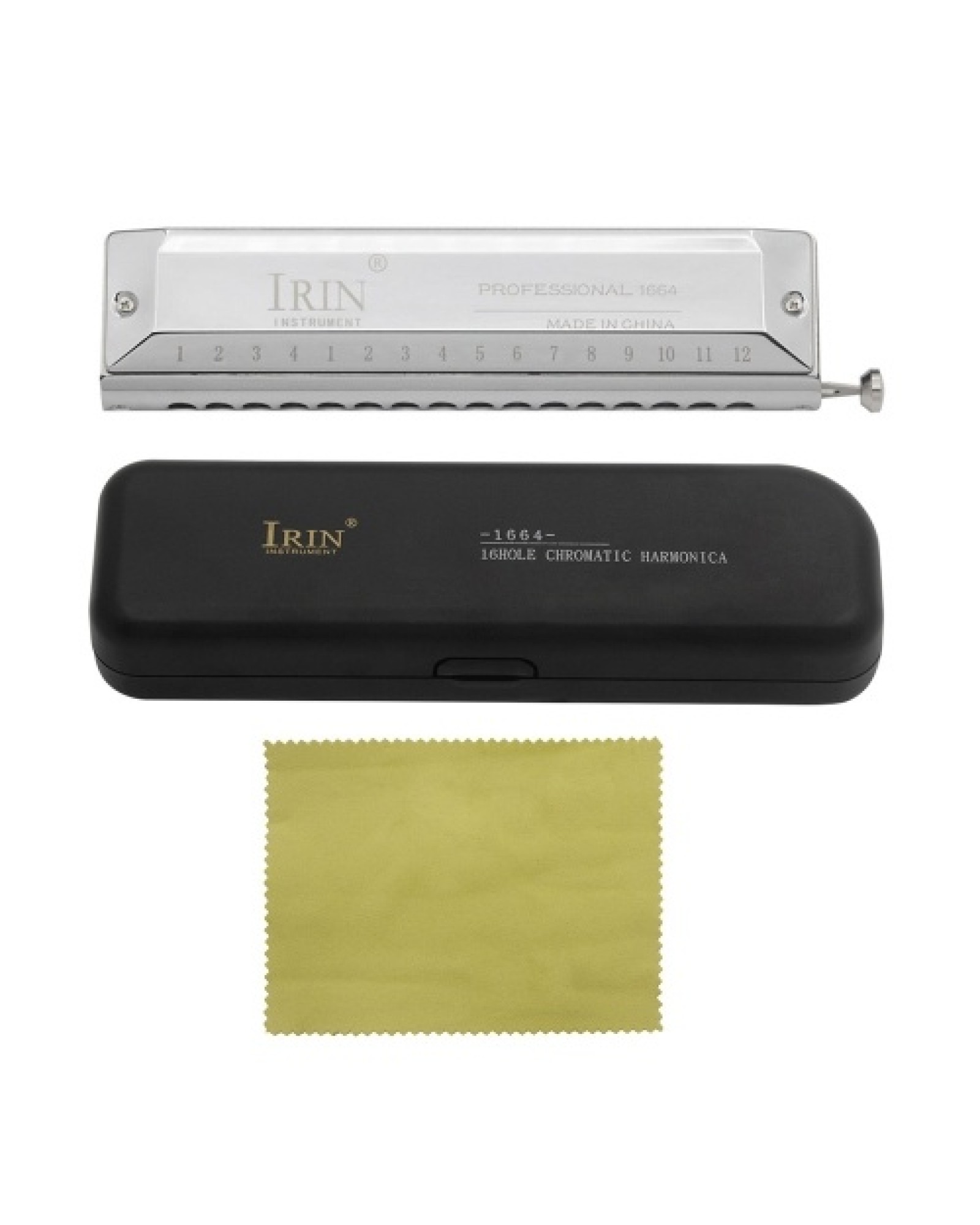 16 Hole 64 Tones Chromatic Harmonica Mouth Organ Key of C Reed Wind Instrument
