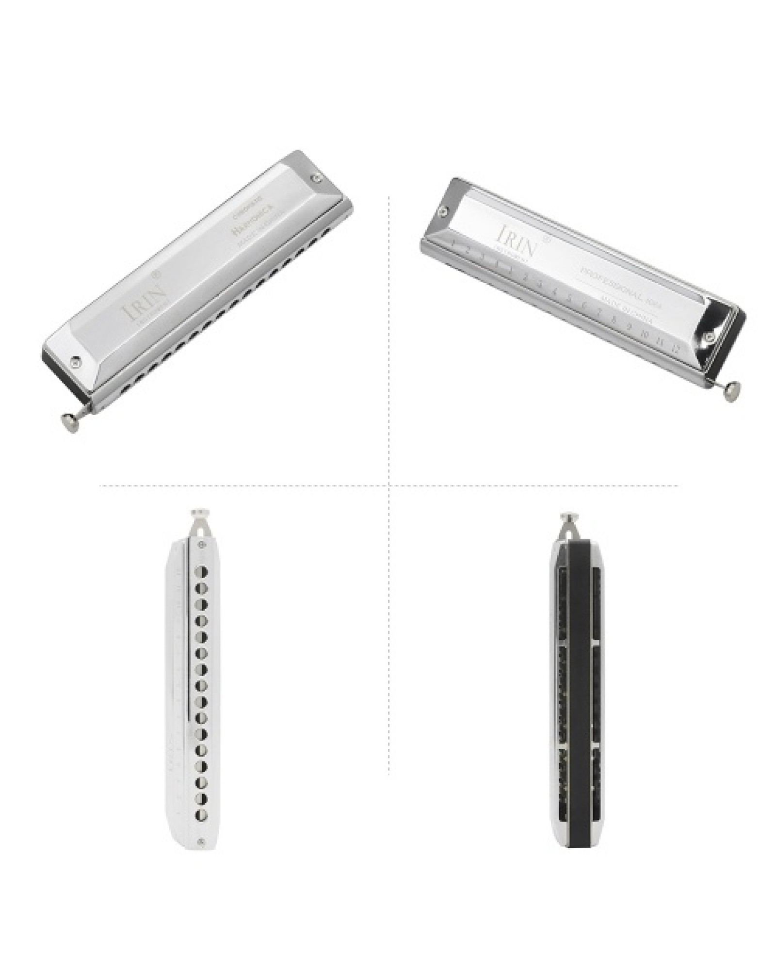 16 Hole 64 Tones Chromatic Harmonica Mouth Organ Key of C Reed Wind Instrument