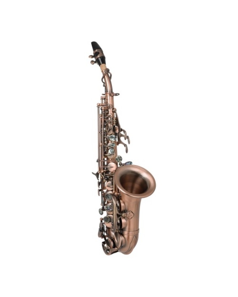 Red Antique Soprano Saxophone Bb Key Woodwind Instrument Brass Material