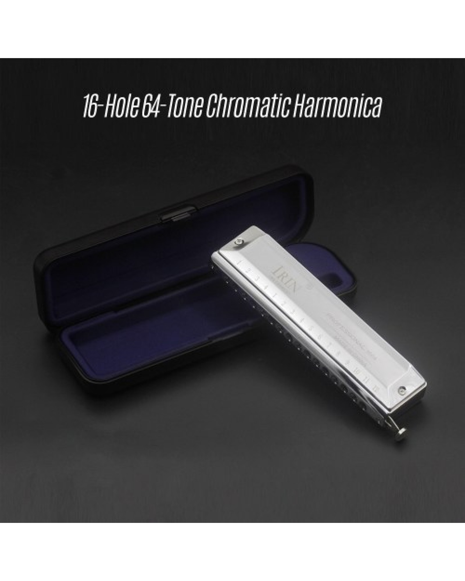 16 Hole 64 Tones Chromatic Harmonica Mouth Organ Key of C Reed Wind Instrument