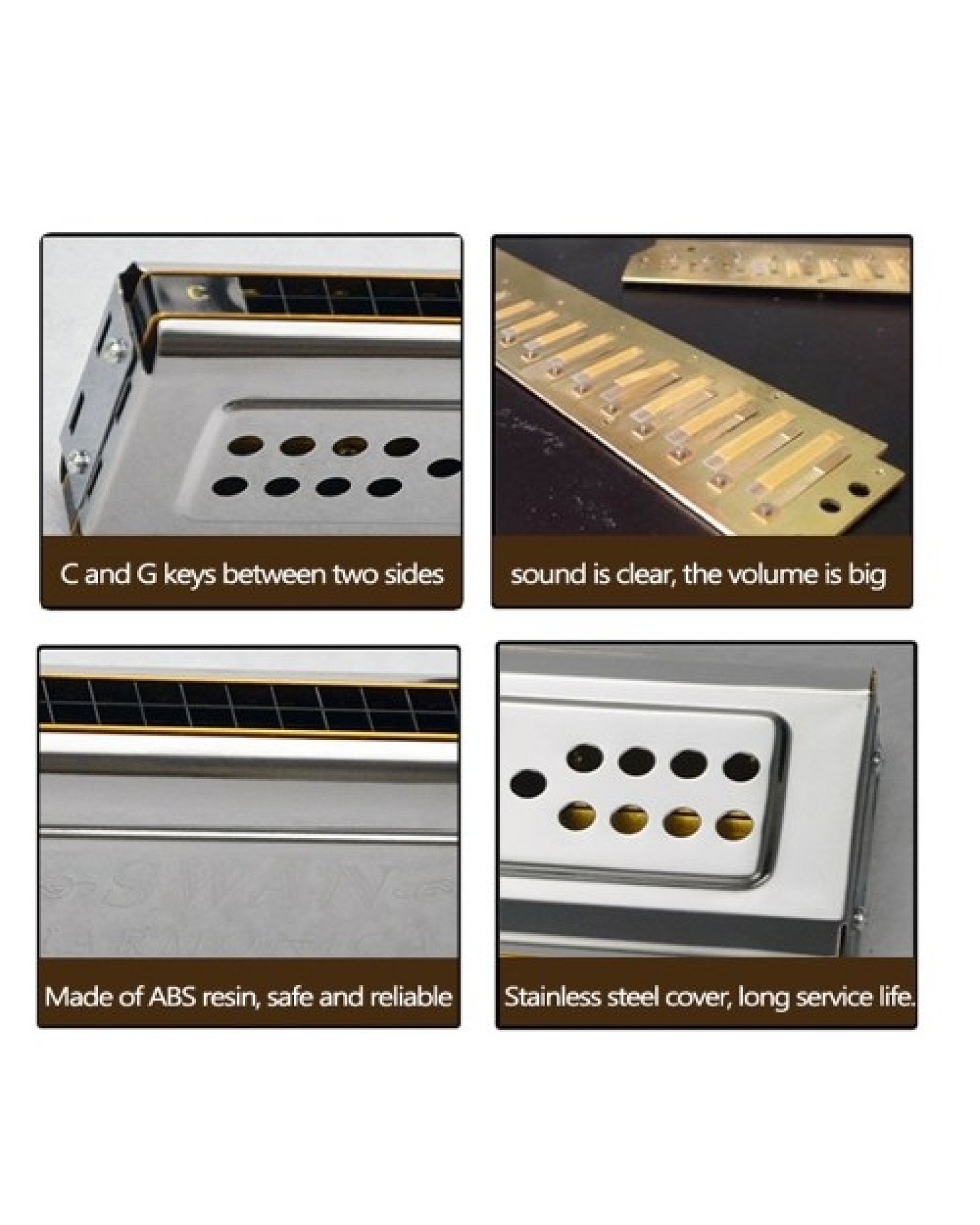 Both Sides Harmonica 24 Holes C And G Double Tones Harmonica Mouth Organ Woodwind Instruments