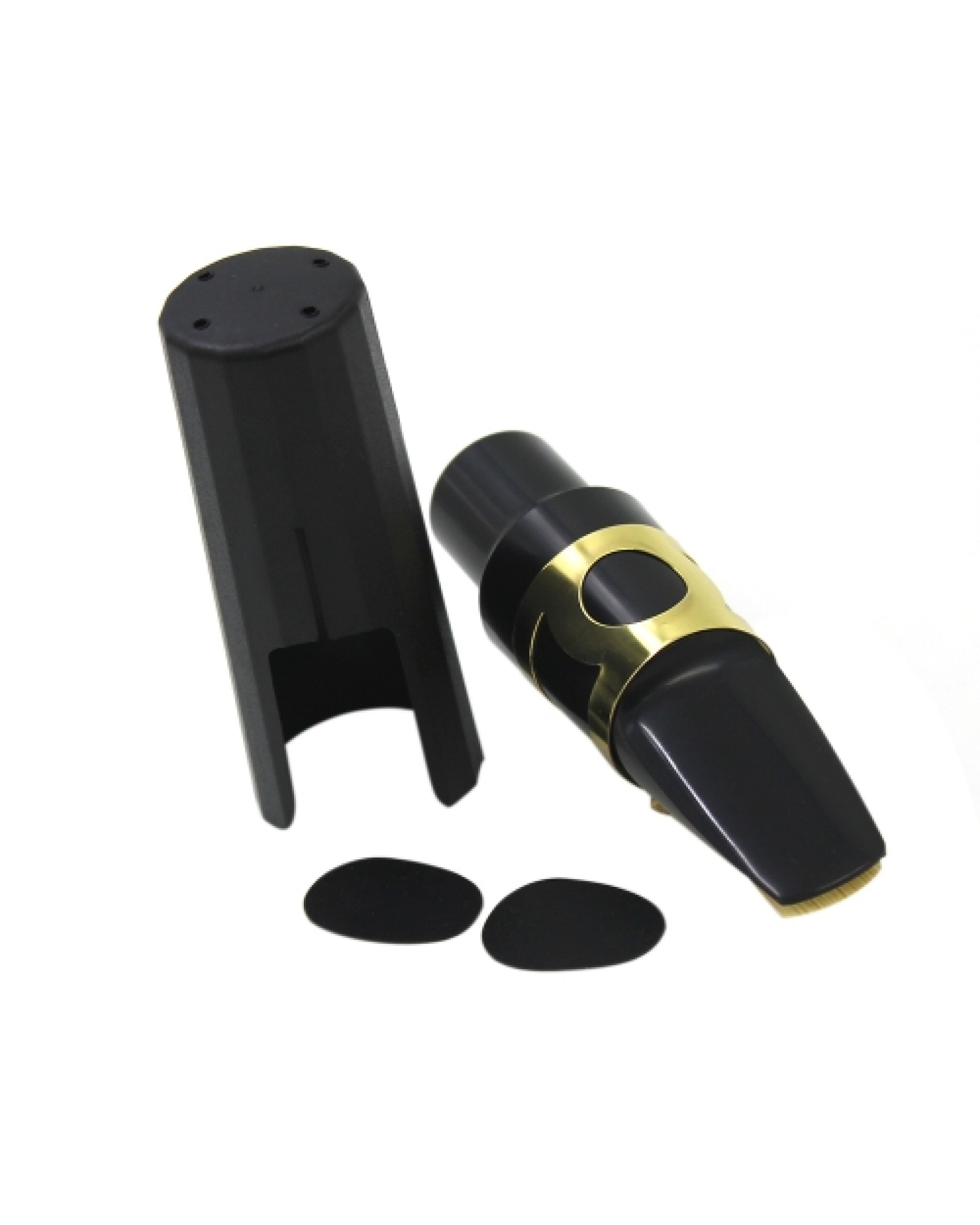 Tenor Sax Saxophone Mouthpiece Plastic with Cap Metal Buckle Reed Mouthpiece Patches Pads Cushions