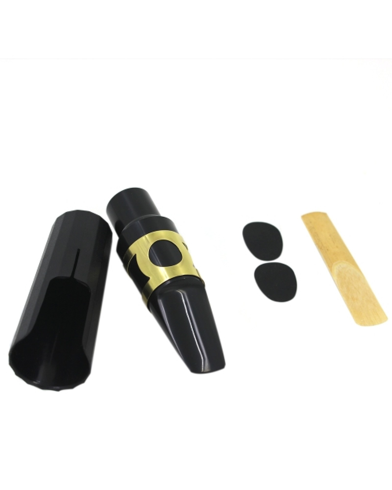 Tenor Sax Saxophone Mouthpiece Plastic with Cap Metal Buckle Reed Mouthpiece Patches Pads Cushions