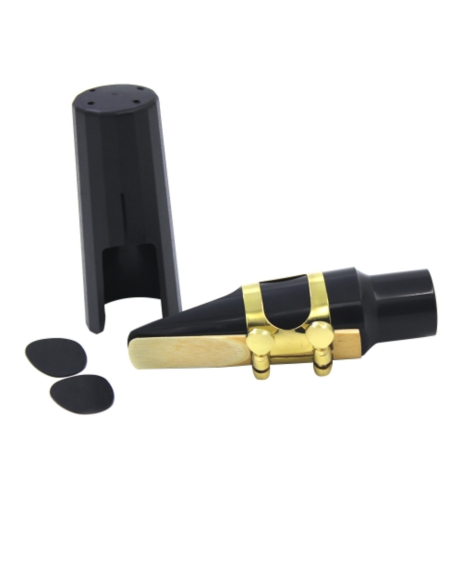 Tenor Sax Saxophone Mouthpiece Plastic with Cap Metal Buckle Reed Mouthpiece Patches Pads Cushions