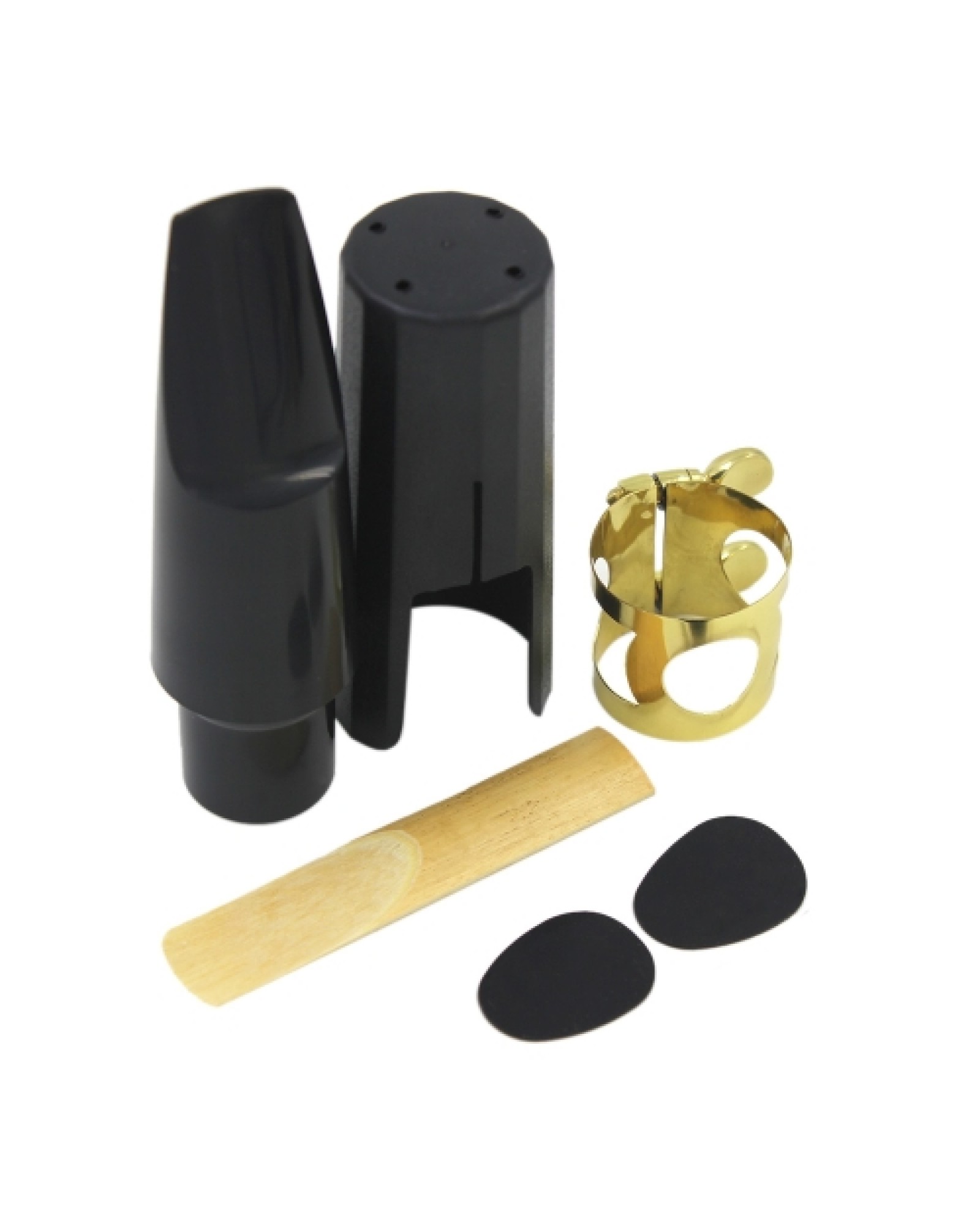 Tenor Sax Saxophone Mouthpiece Plastic with Cap Metal Buckle Reed Mouthpiece Patches Pads Cushions