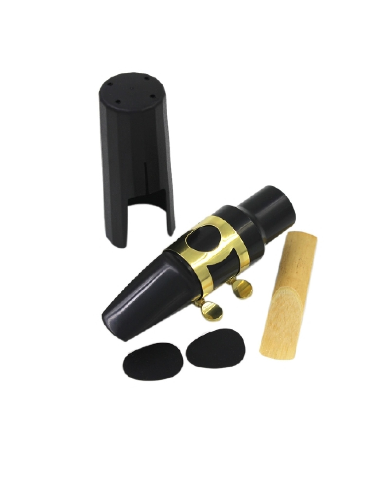 Tenor Sax Saxophone Mouthpiece Plastic with Cap Metal Buckle Reed Mouthpiece Patches Pads Cushions
