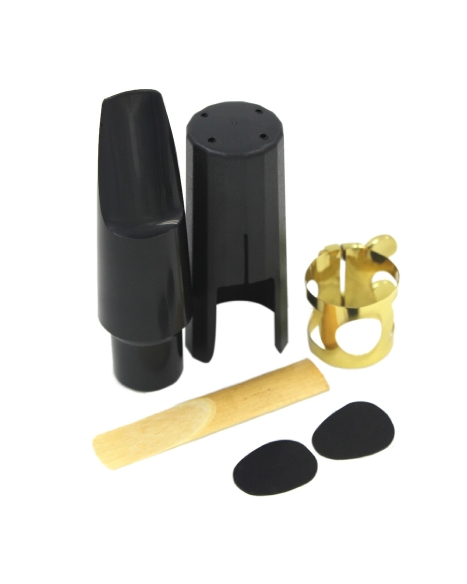 Tenor Sax Saxophone Mouthpiece Plastic with Cap Metal Buckle Reed Mouthpiece Patches Pads Cushions
