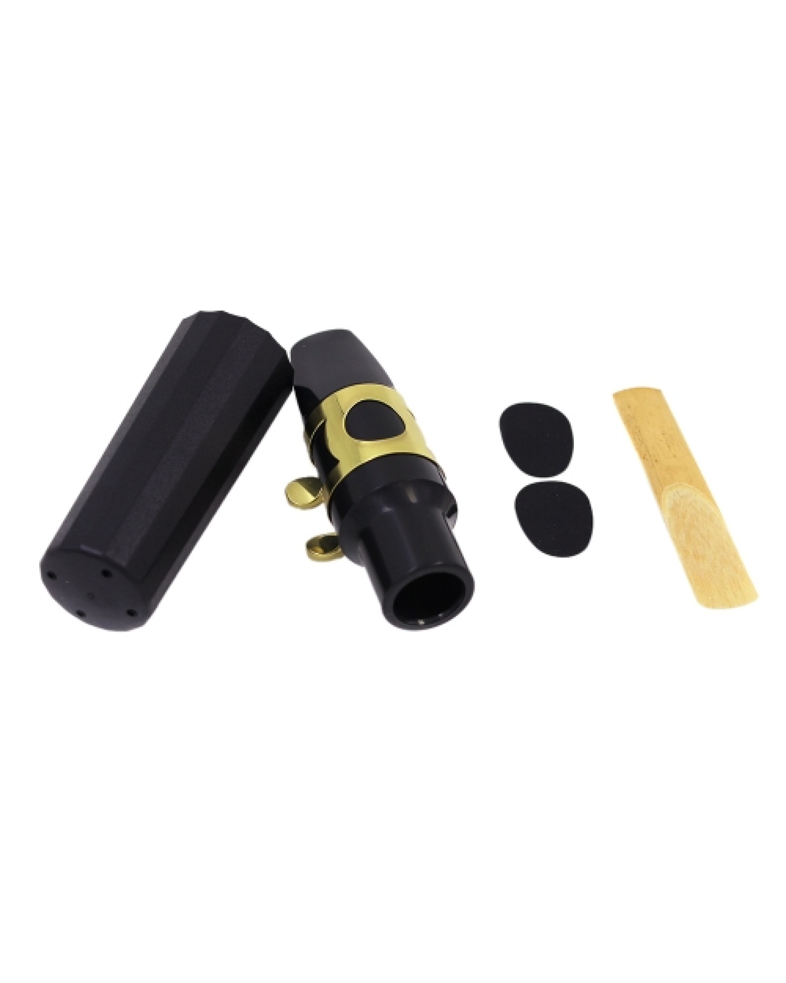 Tenor Sax Saxophone Mouthpiece Plastic with Cap Metal Buckle Reed Mouthpiece Patches Pads Cushions