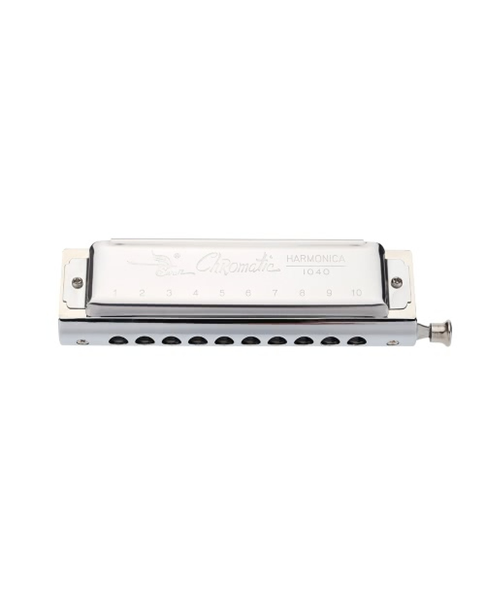 Swan Chromatic Harmonica 10 Holes 40 Tones Key of C Silver with Exquisite Box