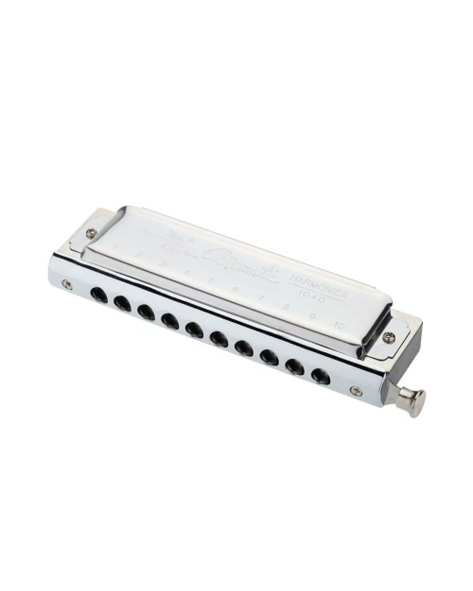 Swan Chromatic Harmonica 10 Holes 40 Tones Key of C Silver with Exquisite Box