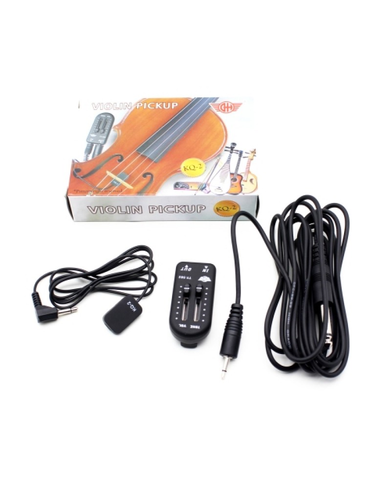 KQ-2 Piezo Contact Pickup Transducer with Volume Controller Tuner Audio Cable Sticker for Guitar Violin Banjo Mandolin Ukulele S