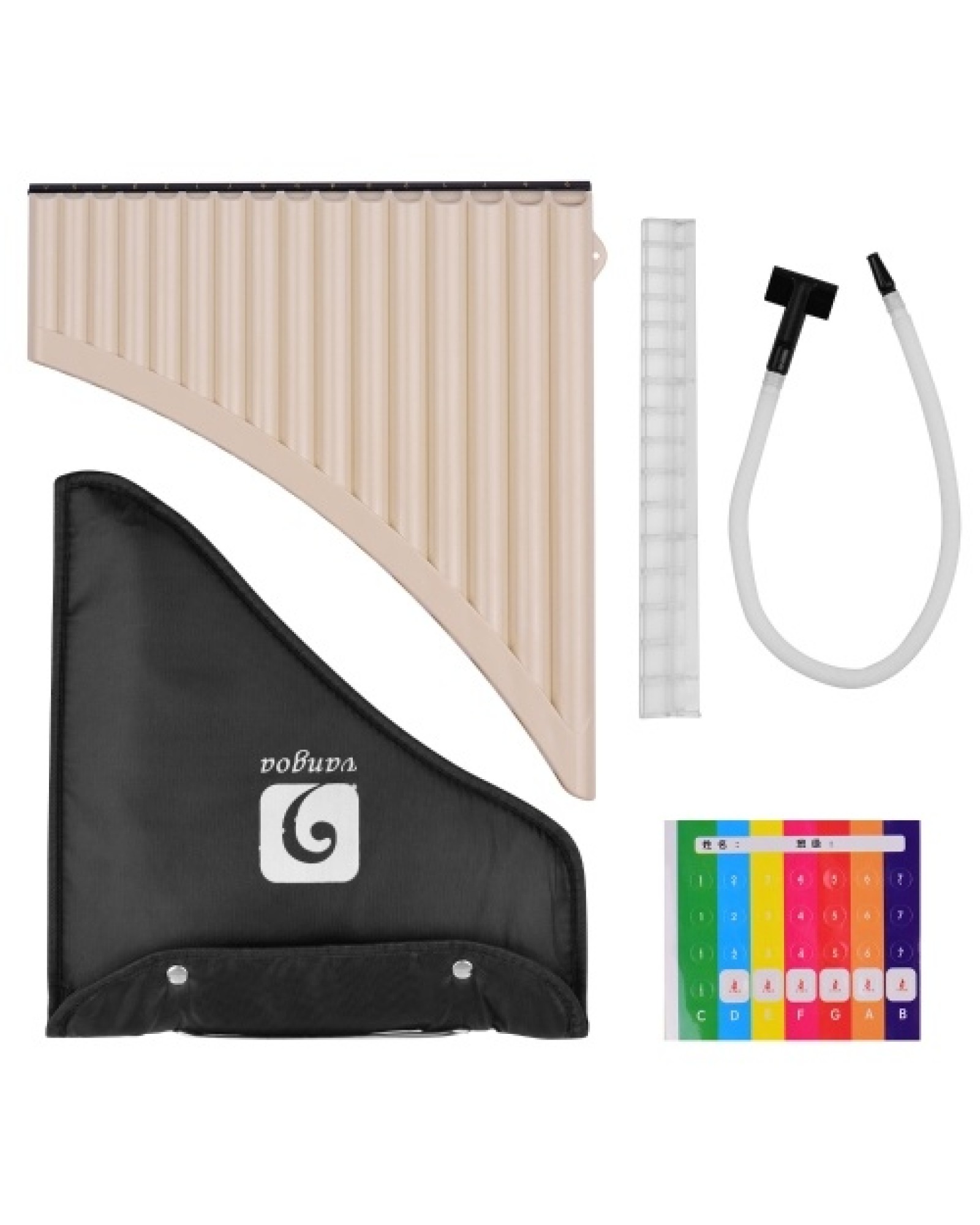 16 Pipe Pan Flute Panpipes C Key Pan Pipes