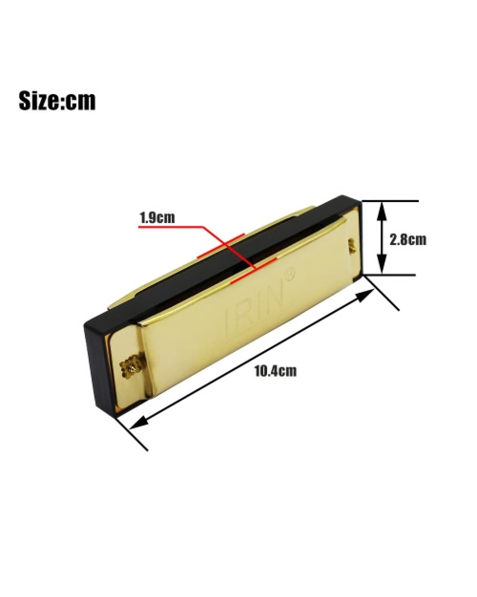 10 Holes 20 Tone Diatonic Blues Harmonica Key of C with Case for Beginner Children Golden