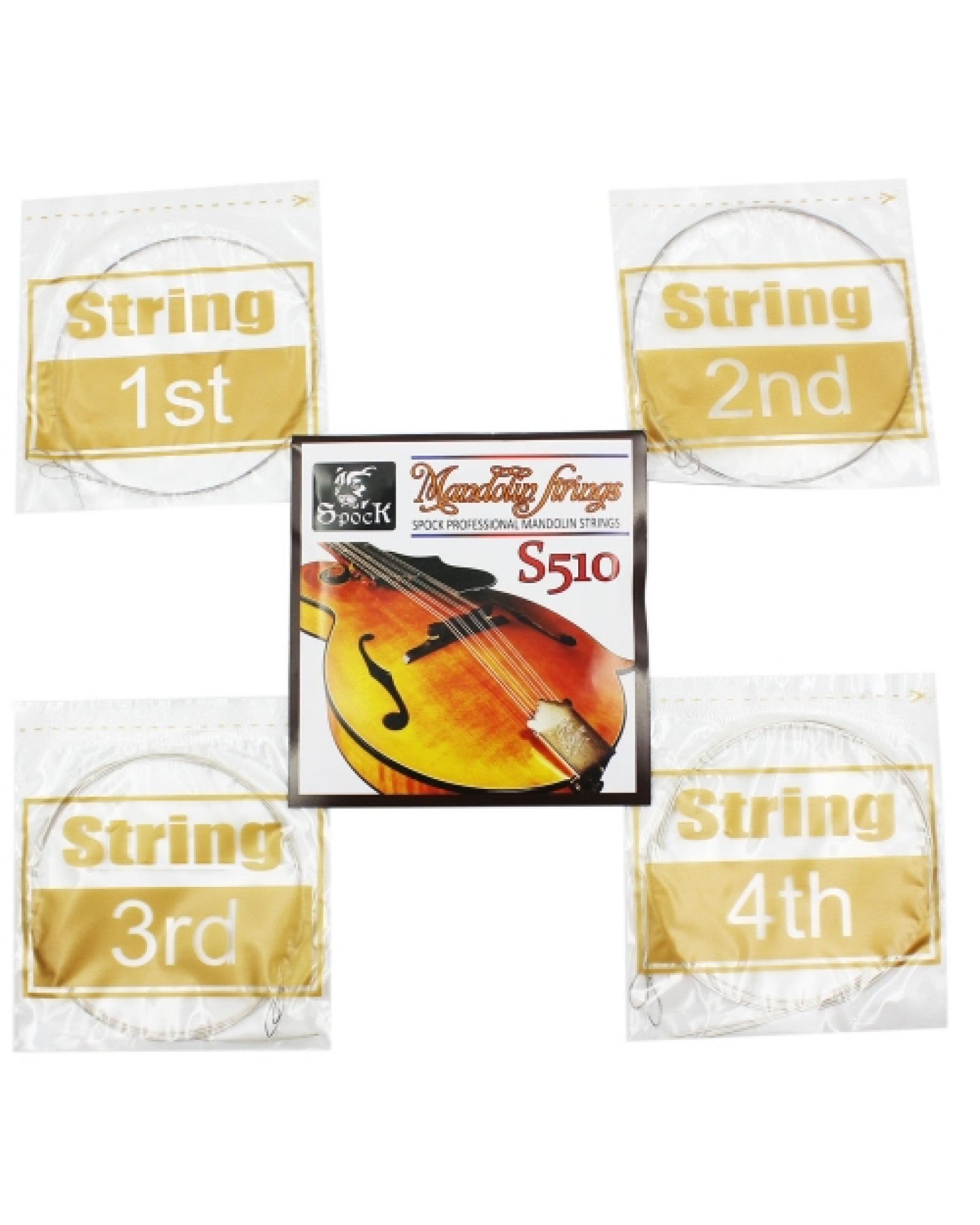 Spock S510 4pcs Mandolin String Stainless Steel Exquisite Stringed Musical Instrument
