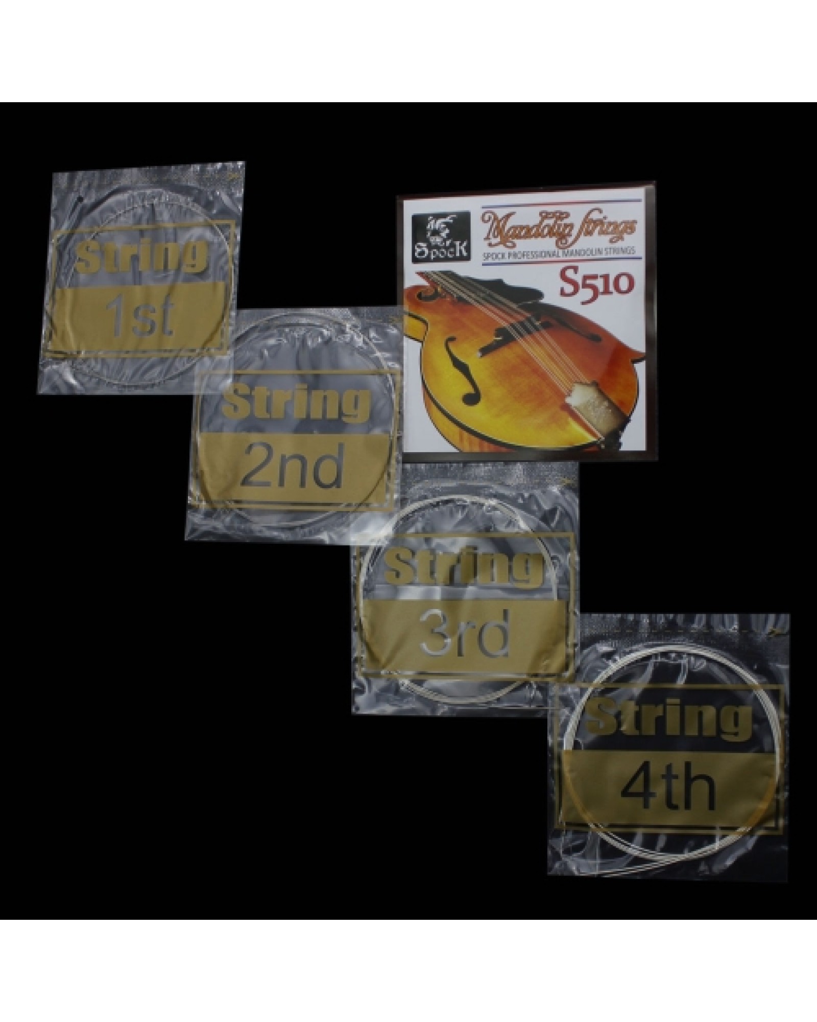 Spock S510 4pcs Mandolin String Stainless Steel Exquisite Stringed Musical Instrument