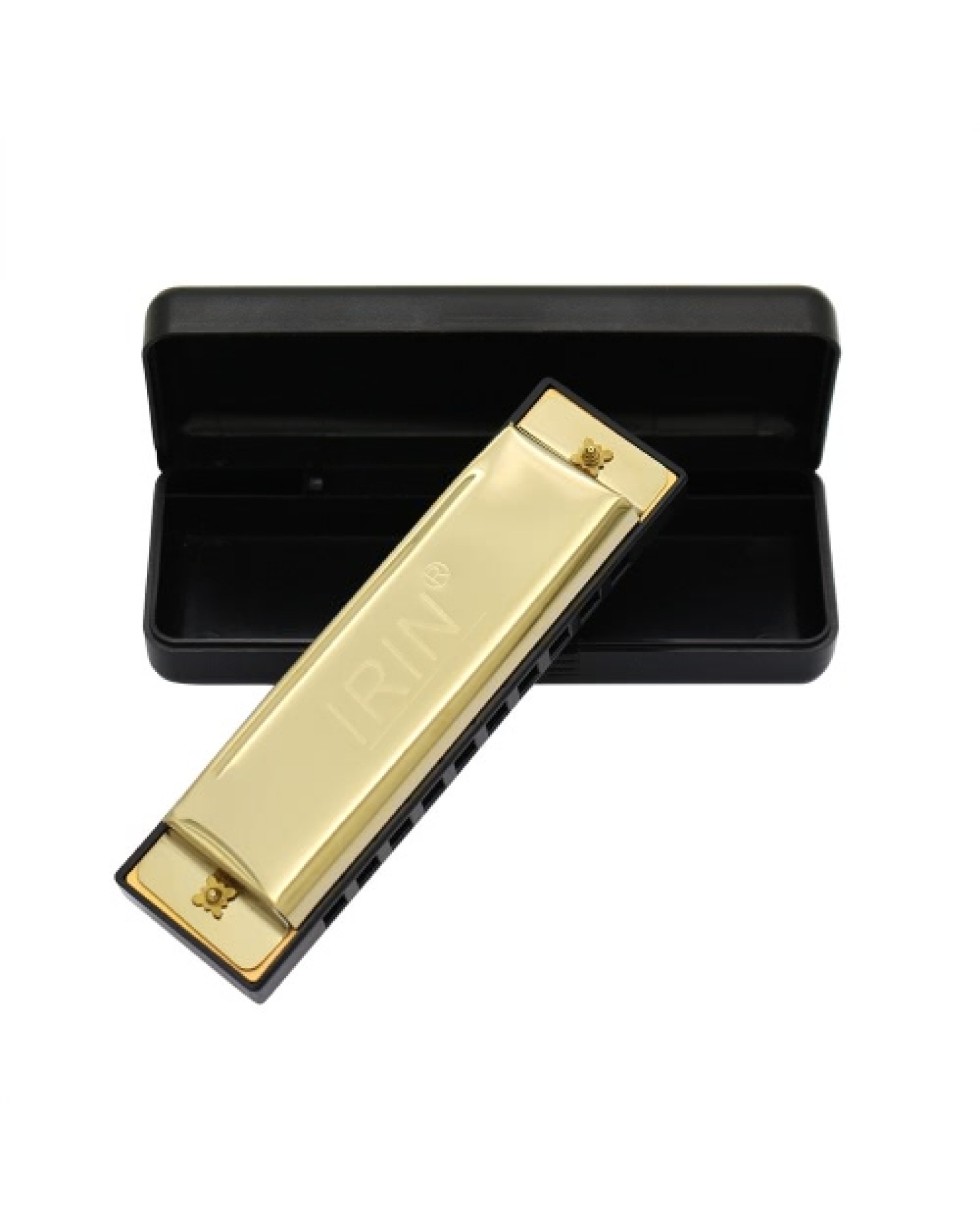 10 Holes 20 Tone Diatonic Blues Harmonica Key of C with Case for Beginner Children Golden