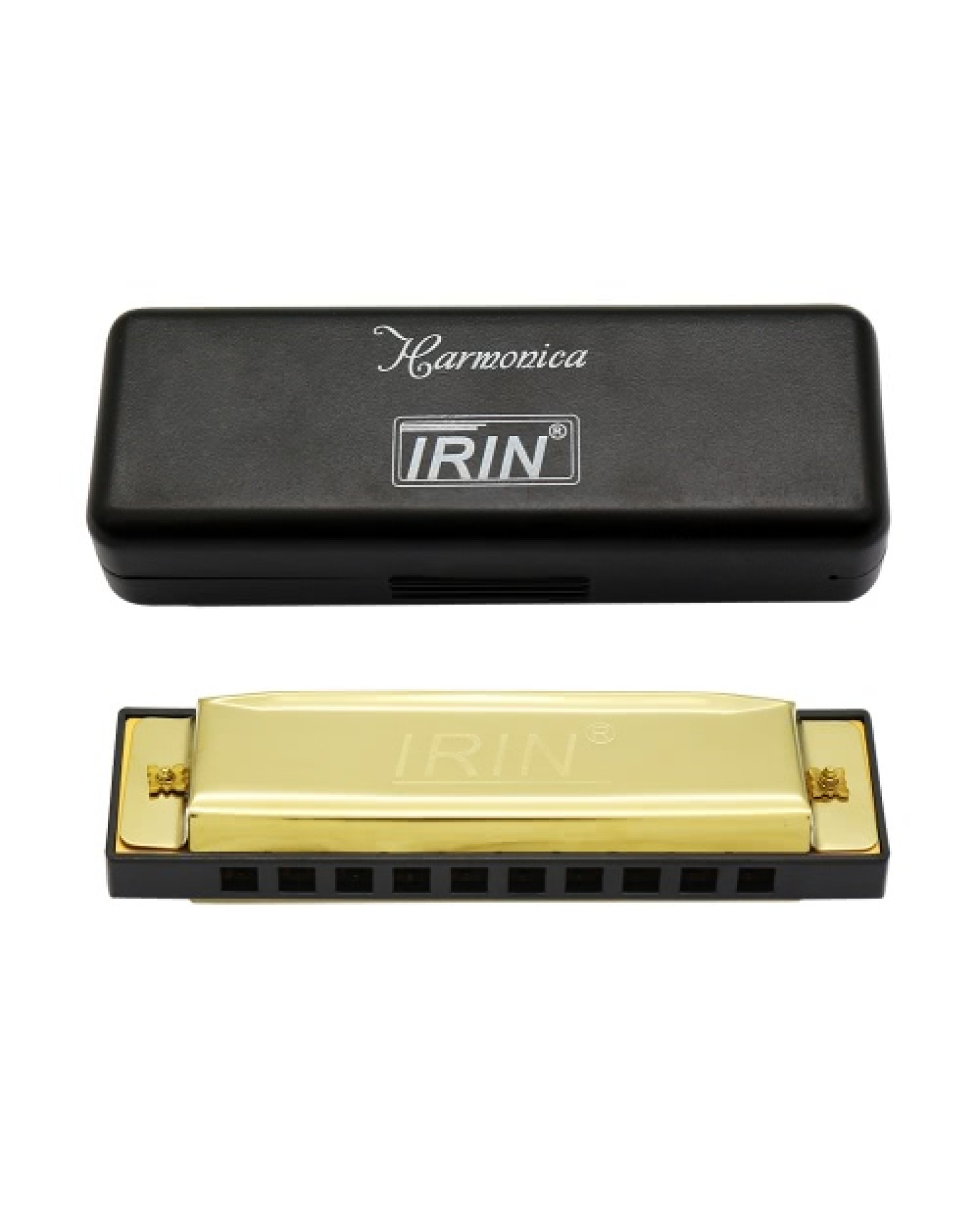 10 Holes 20 Tone Diatonic Blues Harmonica Key of C with Case for Beginner Children Golden