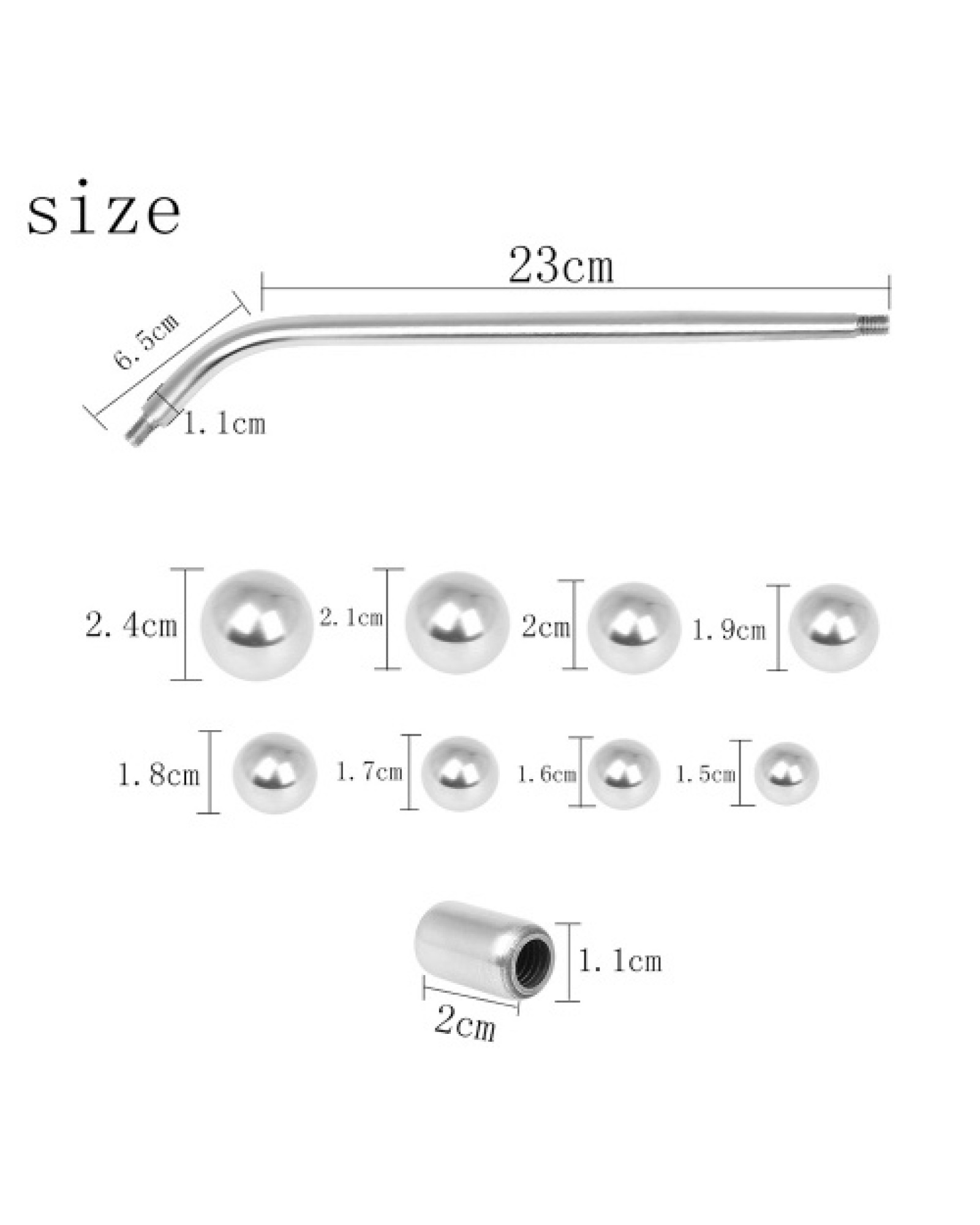 Saxophone Repair Tool Kit with 8pcs Sheet Metal Round Balls Sheet Metal Barrel Ball and Long Rod