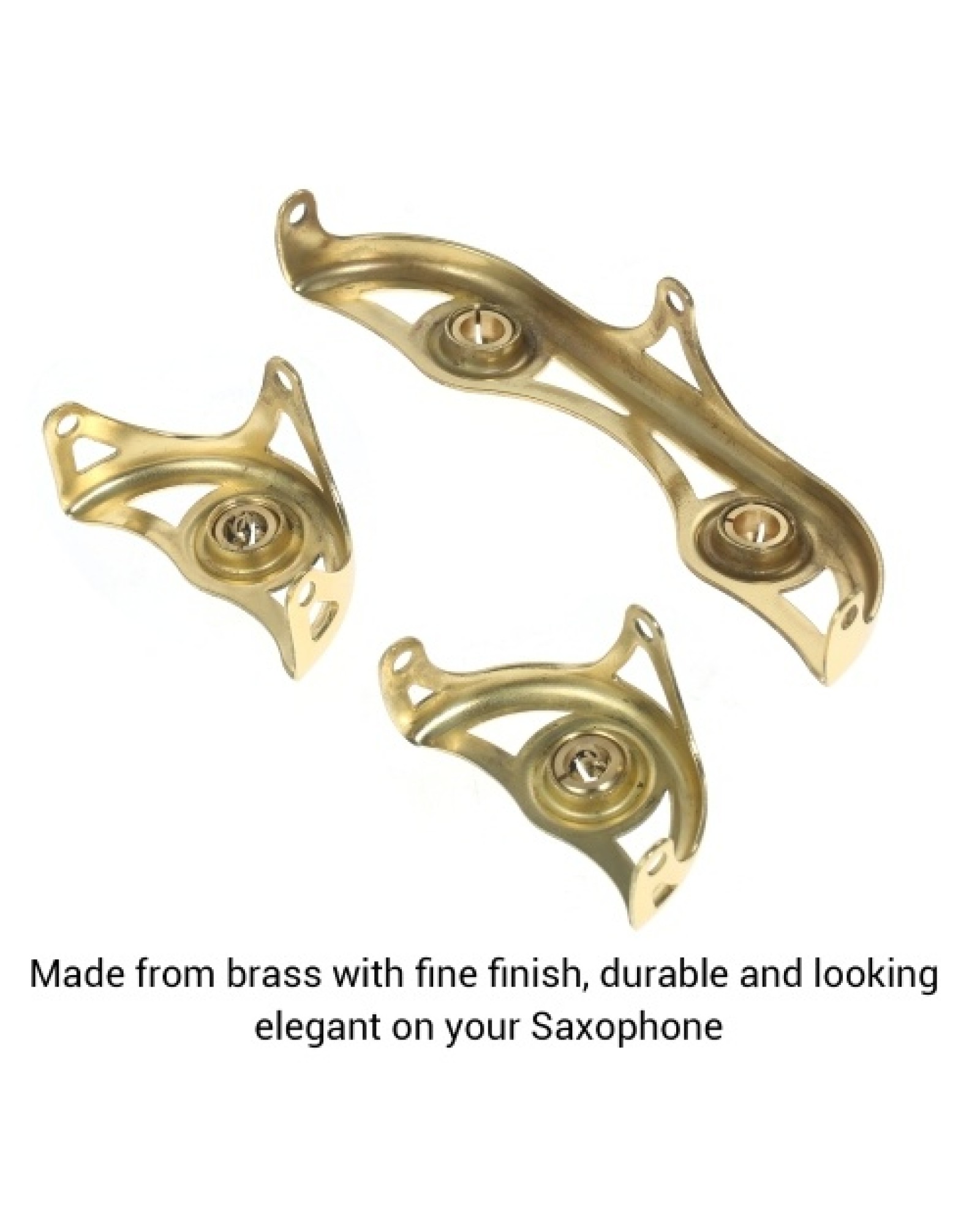 3Pcs/Set Brass Key Guard for Alto Sax Saxophone Repairing Protective Key Guard Kits with Felt Bumper &amp; Bolts Accessories