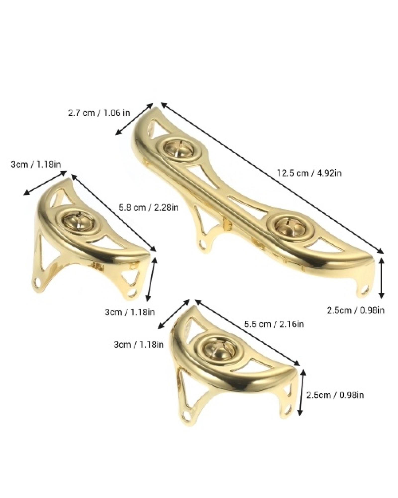 3Pcs/Set Brass Key Guard for Alto Sax Saxophone Repairing Protective Key Guard Kits with Felt Bumper &amp; Bolts Accessories