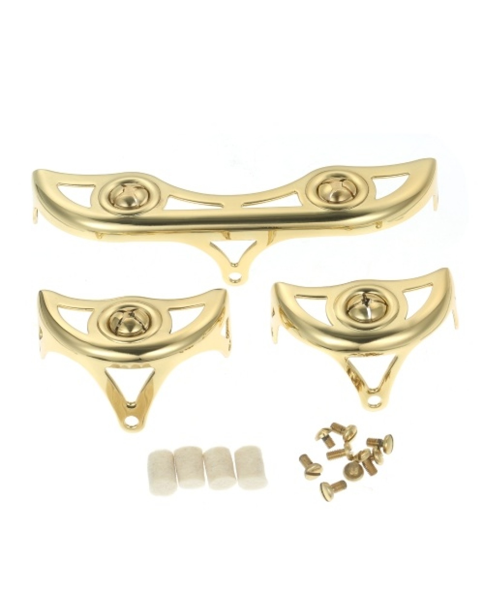 3Pcs/Set Brass Key Guard for Alto Sax Saxophone Repairing Protective Key Guard Kits with Felt Bumper &amp; Bolts Accessories