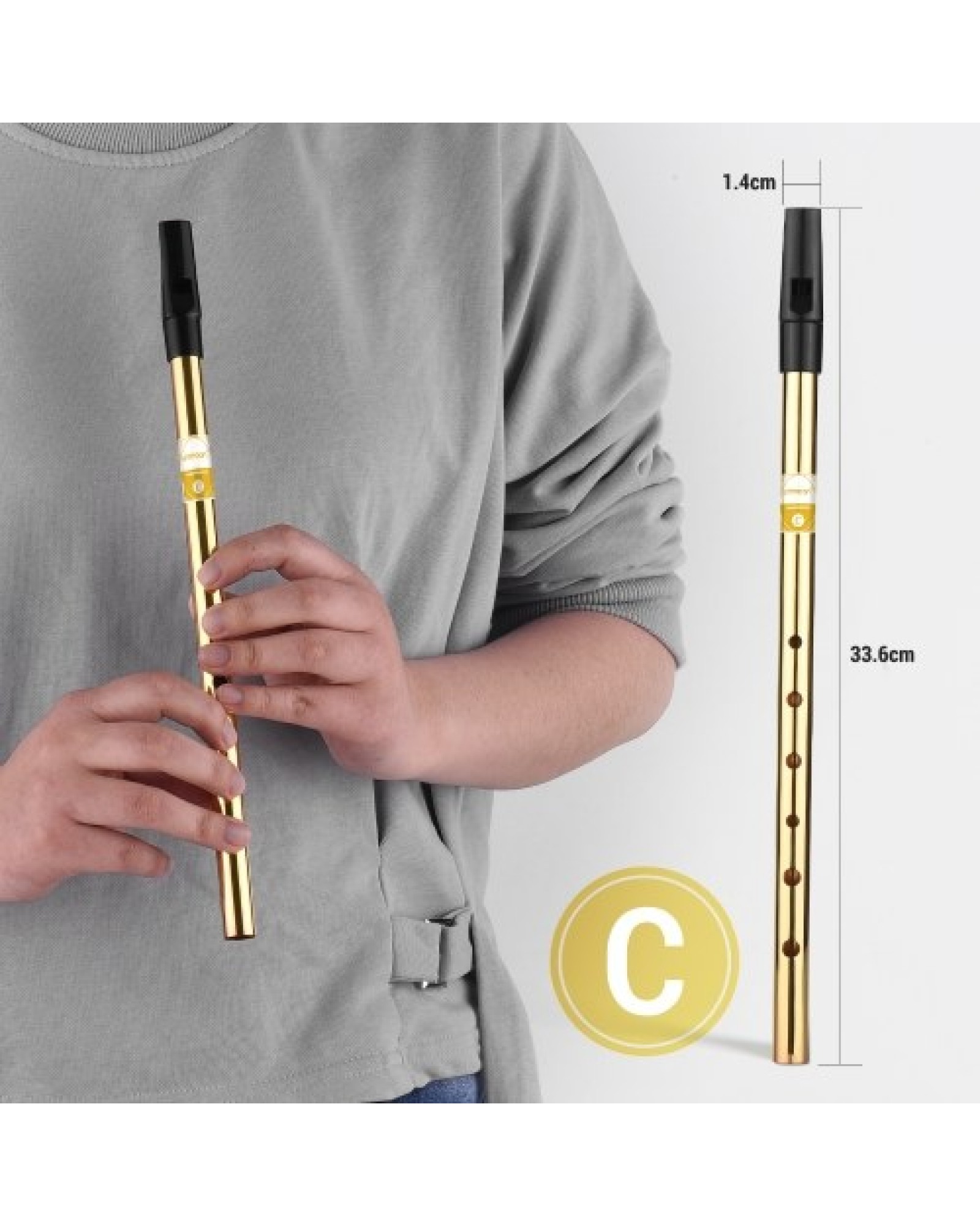 Irish Whistle Flute Key of C 6 Holes Flute Wind Musical Instruments for Beginners Intermediates Experts