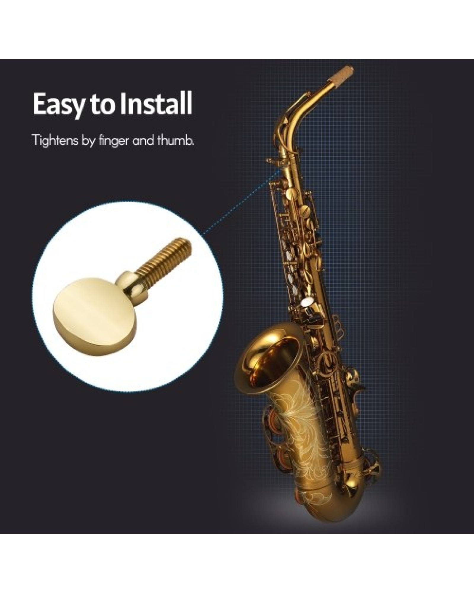 5pcs Brass Sax Neck Tightening Screws Saxophone Replacement Parts Copper Attachment Neck Receiver Tightening Attach Screw Univer