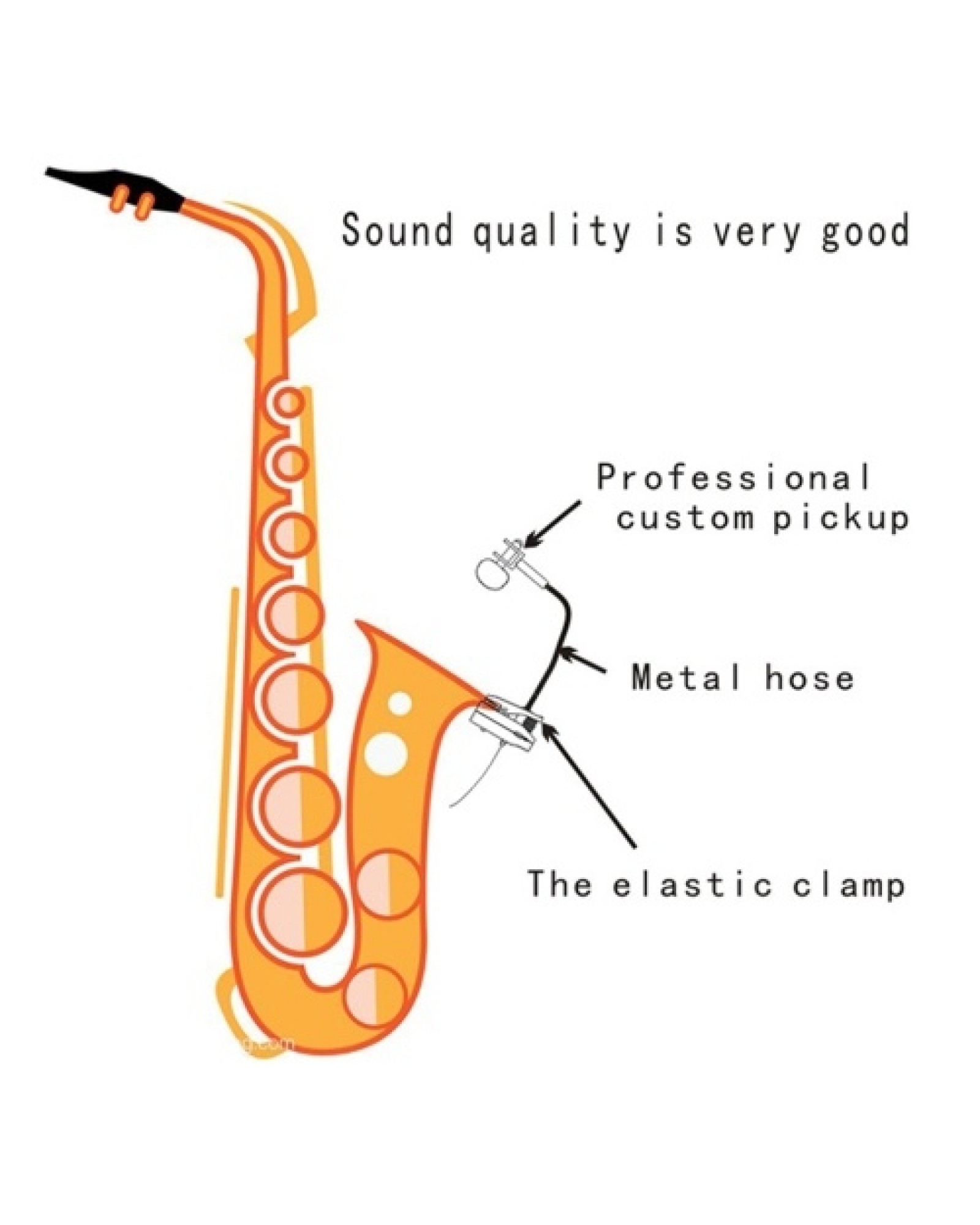 UHF Wireless Instruments Microphone Saxophone Microphone Transmitter Receiver Set Plug &amp; Play Pick Up for Trumpet Trumbone