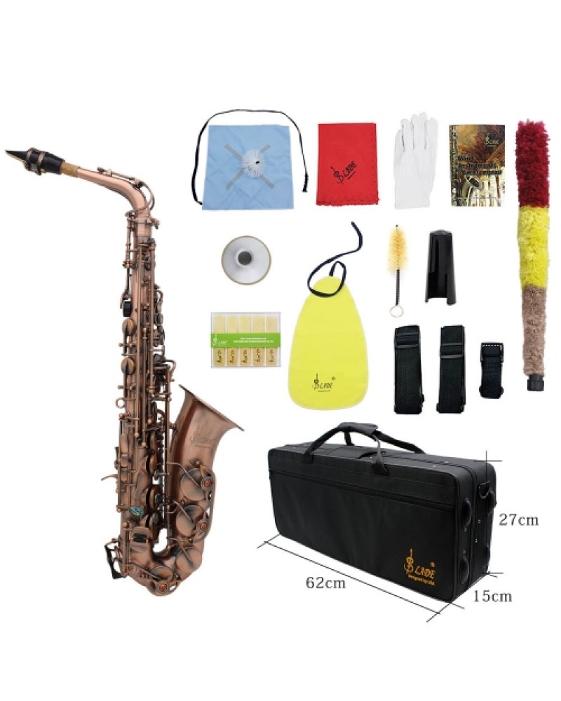 Professional Red Bronze Bend Eb E-flat Alto Saxophone Sax