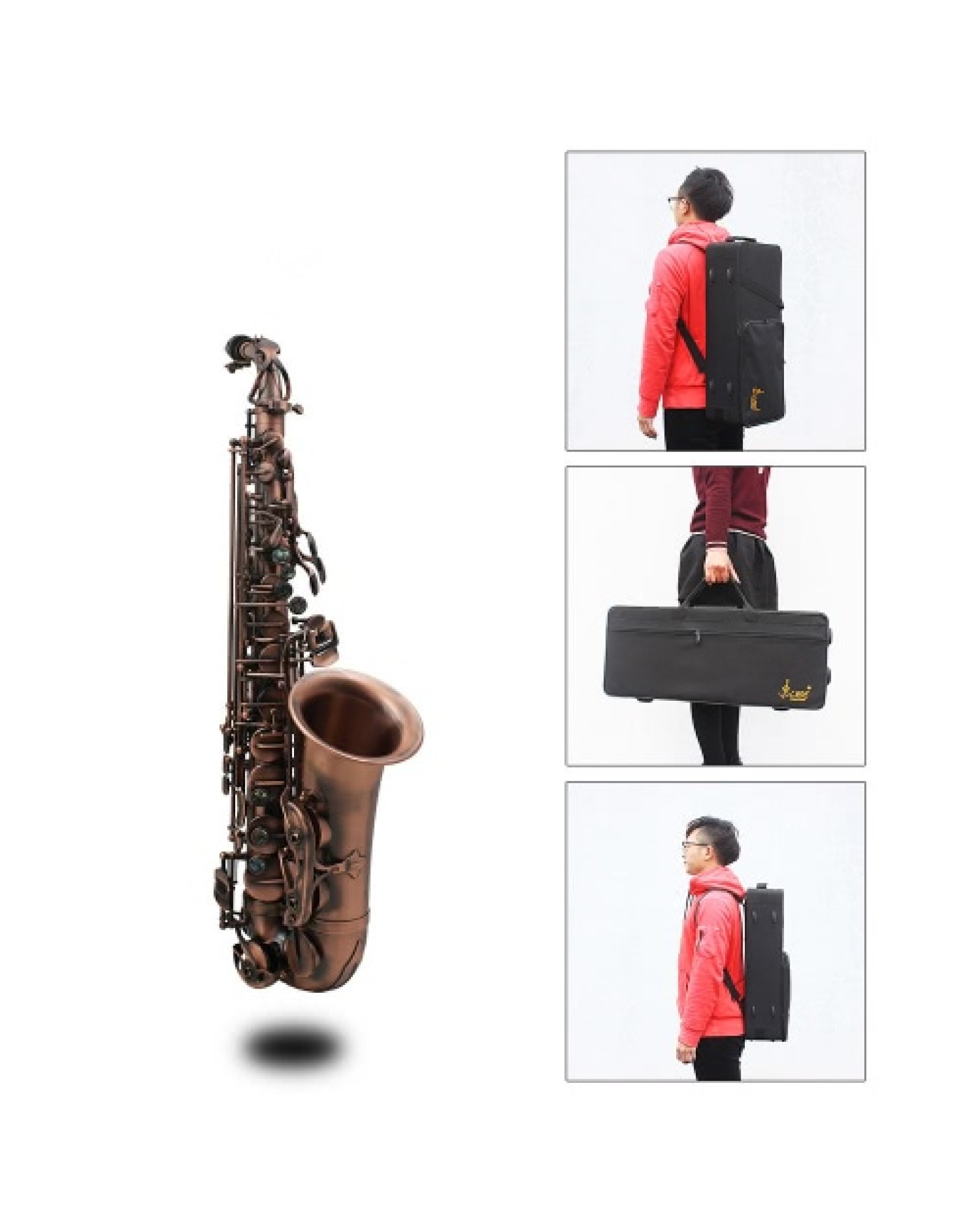 Professional Red Bronze Bend Eb E-flat Alto Saxophone Sax