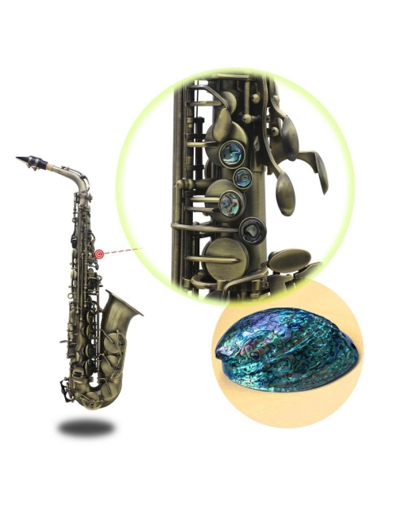 9pcs Colorful Abalone Shell Key Button Inlays for Tenor/ Alto/ Soprano Sax Saxophone