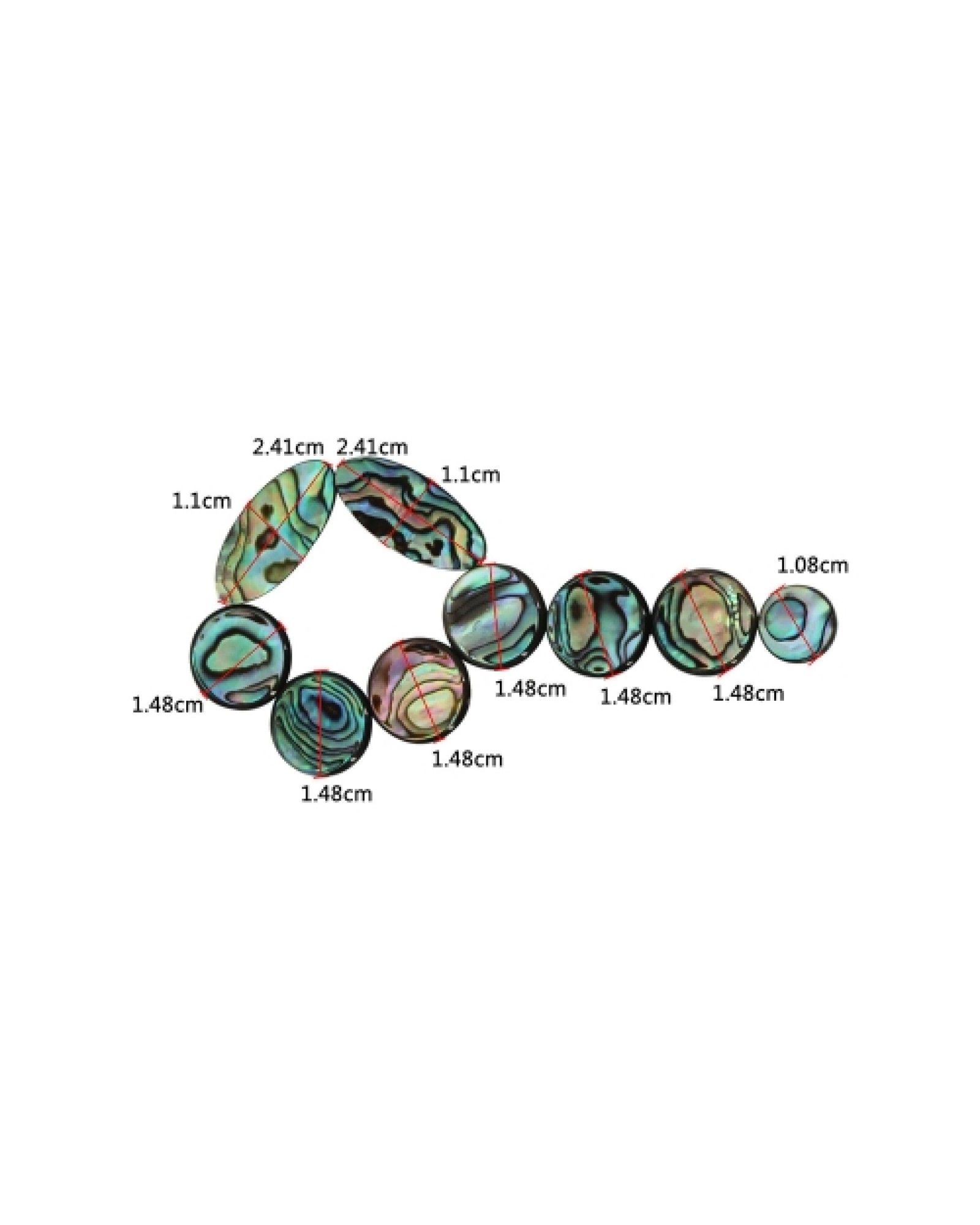 9pcs Colorful Abalone Shell Key Button Inlays for Tenor/ Alto/ Soprano Sax Saxophone