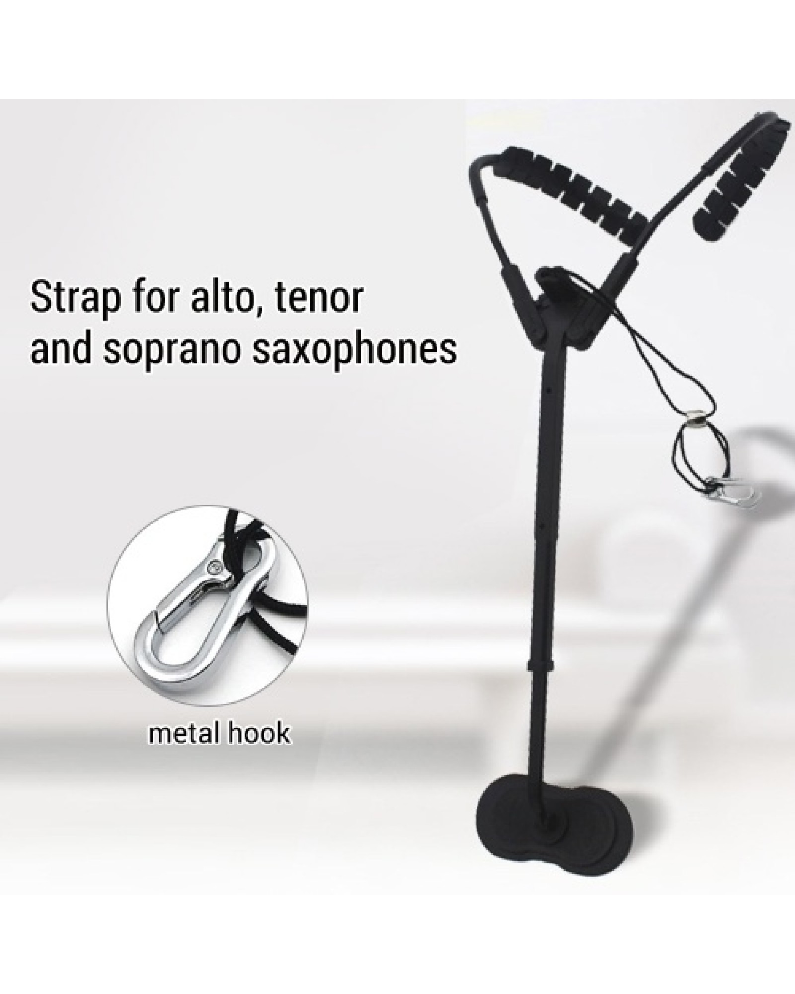 Comfortable Saxophone Shoulder Strap Sax Harness Strap Adjustable for Alto/Tenor/Soprano Saxophones