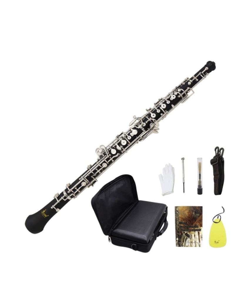 Professional Oboe C Key Cupronickel Plated Silver Woodwind Musical Instrument