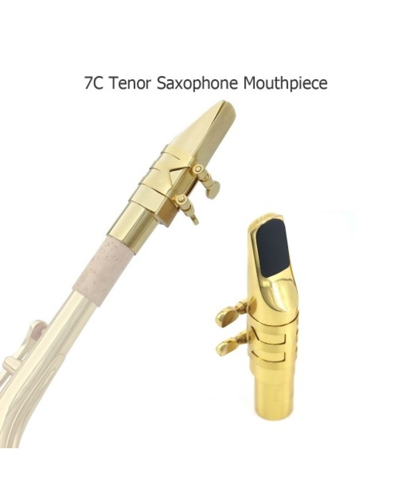 6C Tenor Saxophone Mouthpiece Musical Instrument Accessories Brass Material with Reed Cap Buckle Patch