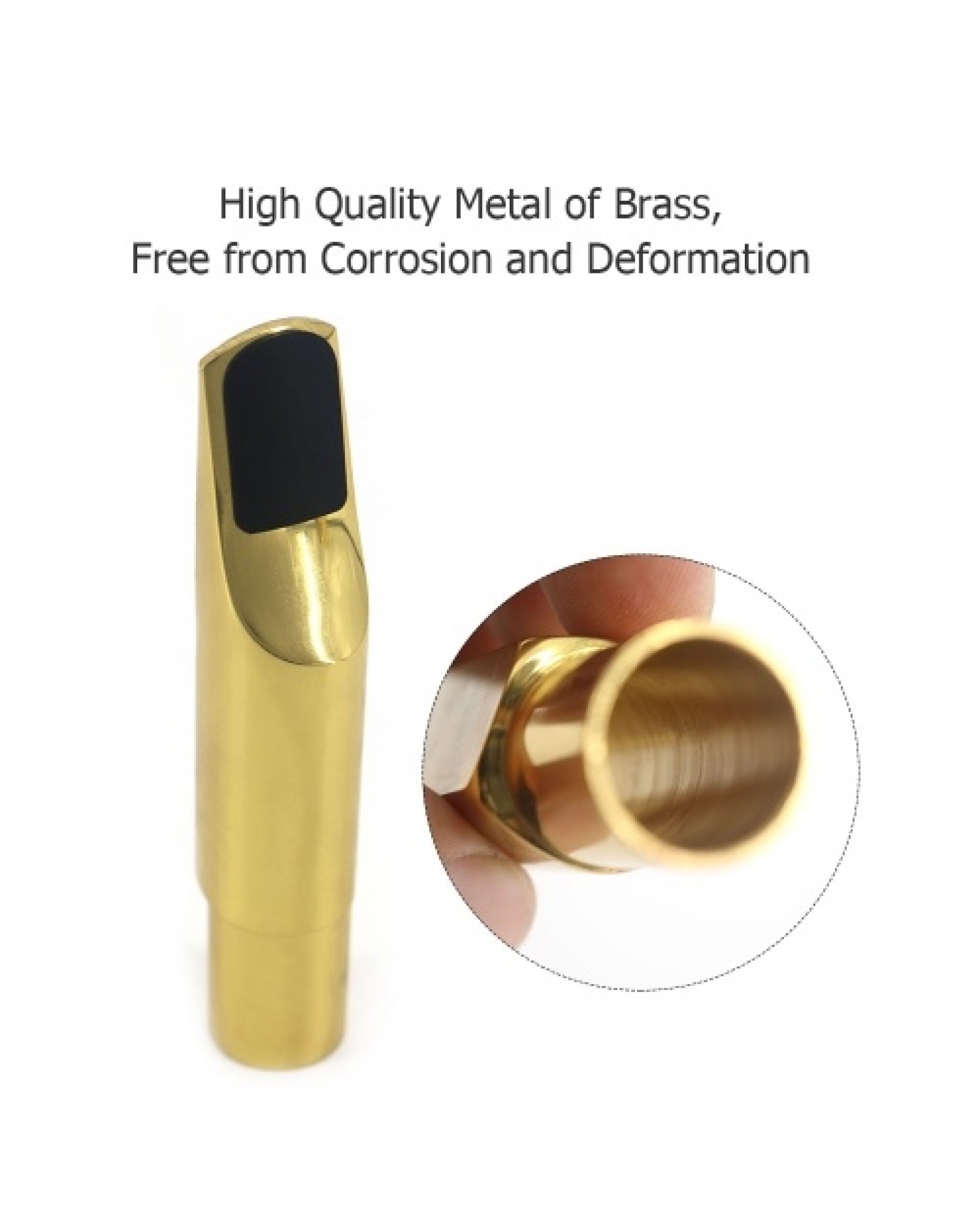 6C Tenor Saxophone Mouthpiece Musical Instrument Accessories Brass Material with Reed Cap Buckle Patch
