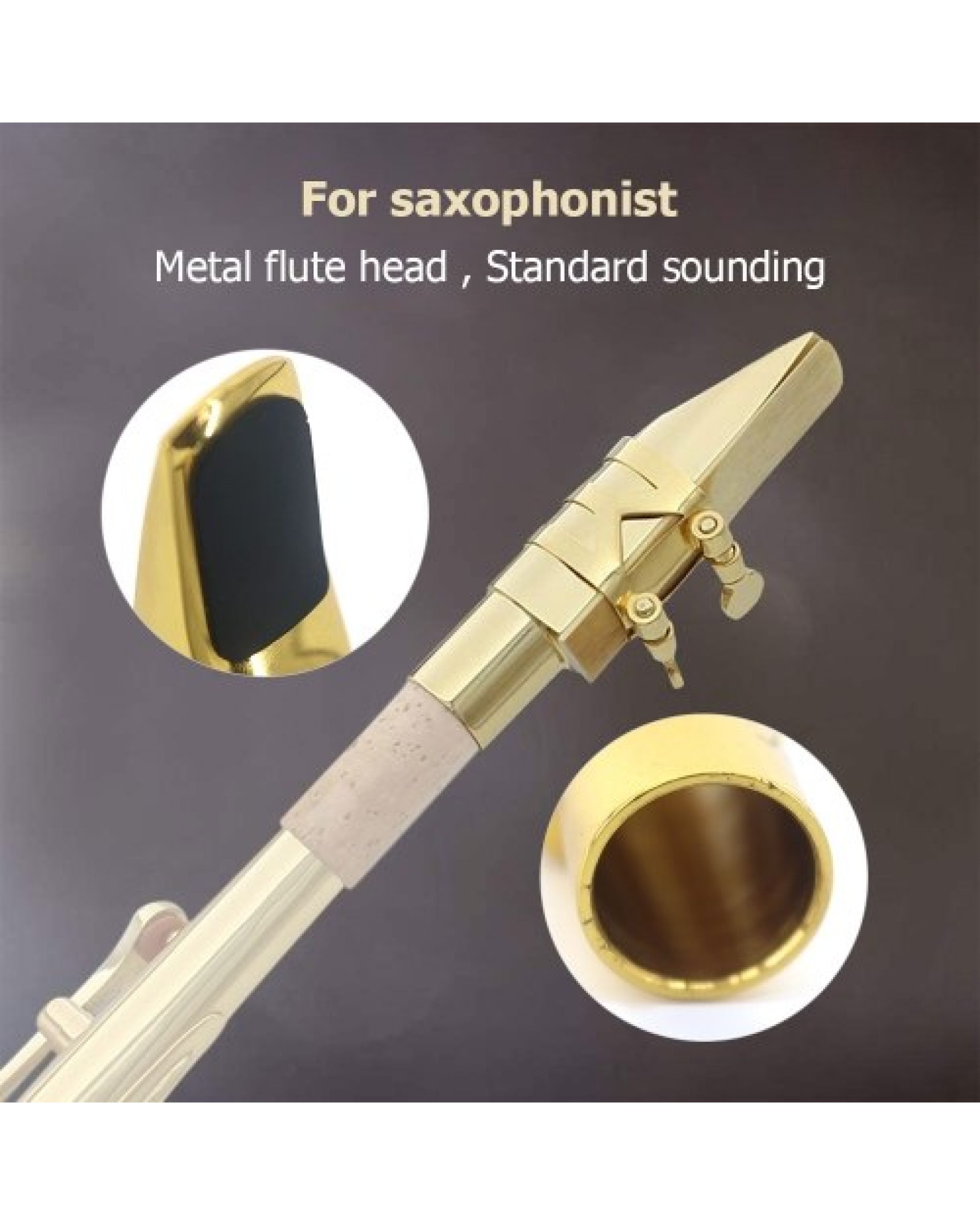6C Tenor Saxophone Mouthpiece Musical Instrument Accessories Brass Material with Reed Cap Buckle Patch