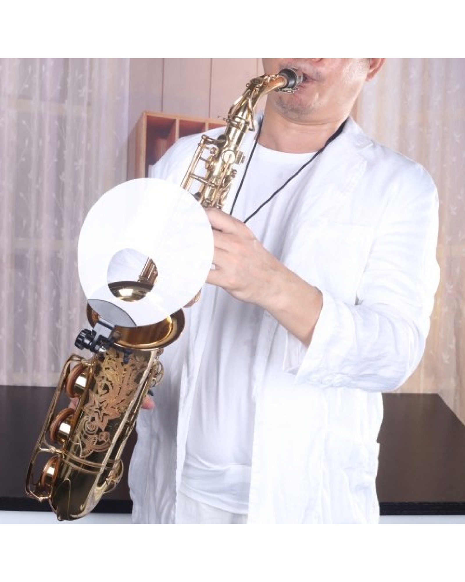 Plastic Saxophone Deflector Sound Deflector Shield with Mute &amp; Reflect Sound Functions for Wind Instrument