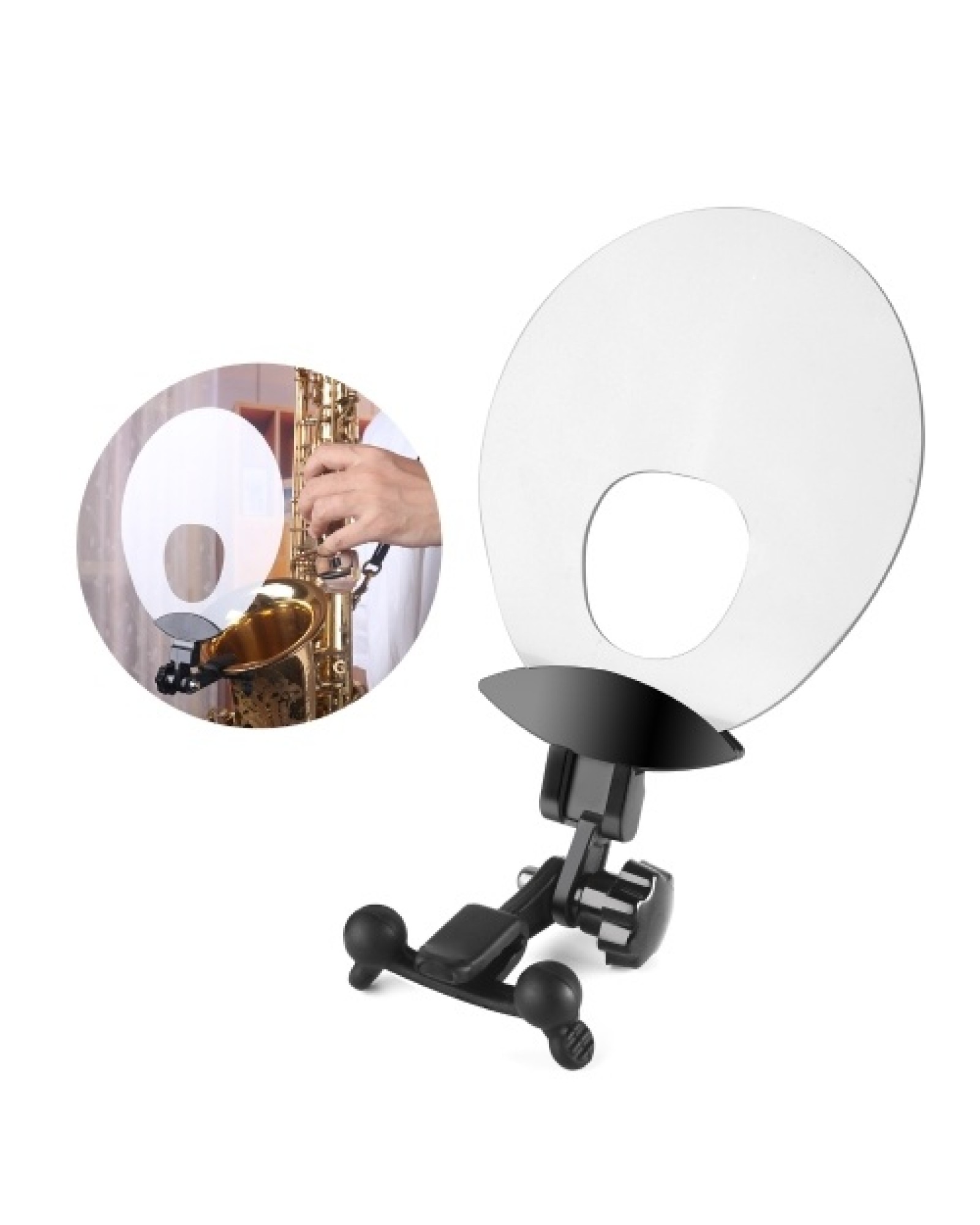 Plastic Saxophone Deflector Sound Deflector Shield with Mute &amp; Reflect Sound Functions for Wind Instrument