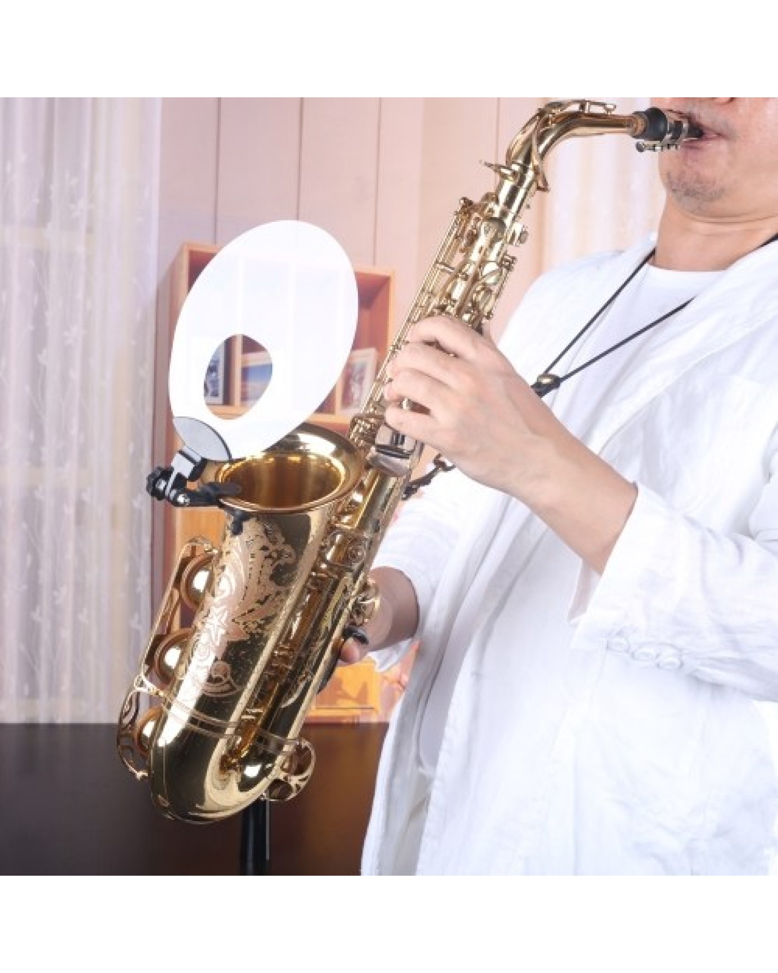 Plastic Saxophone Deflector Sound Deflector Shield with Mute &amp; Reflect Sound Functions for Wind Instrument