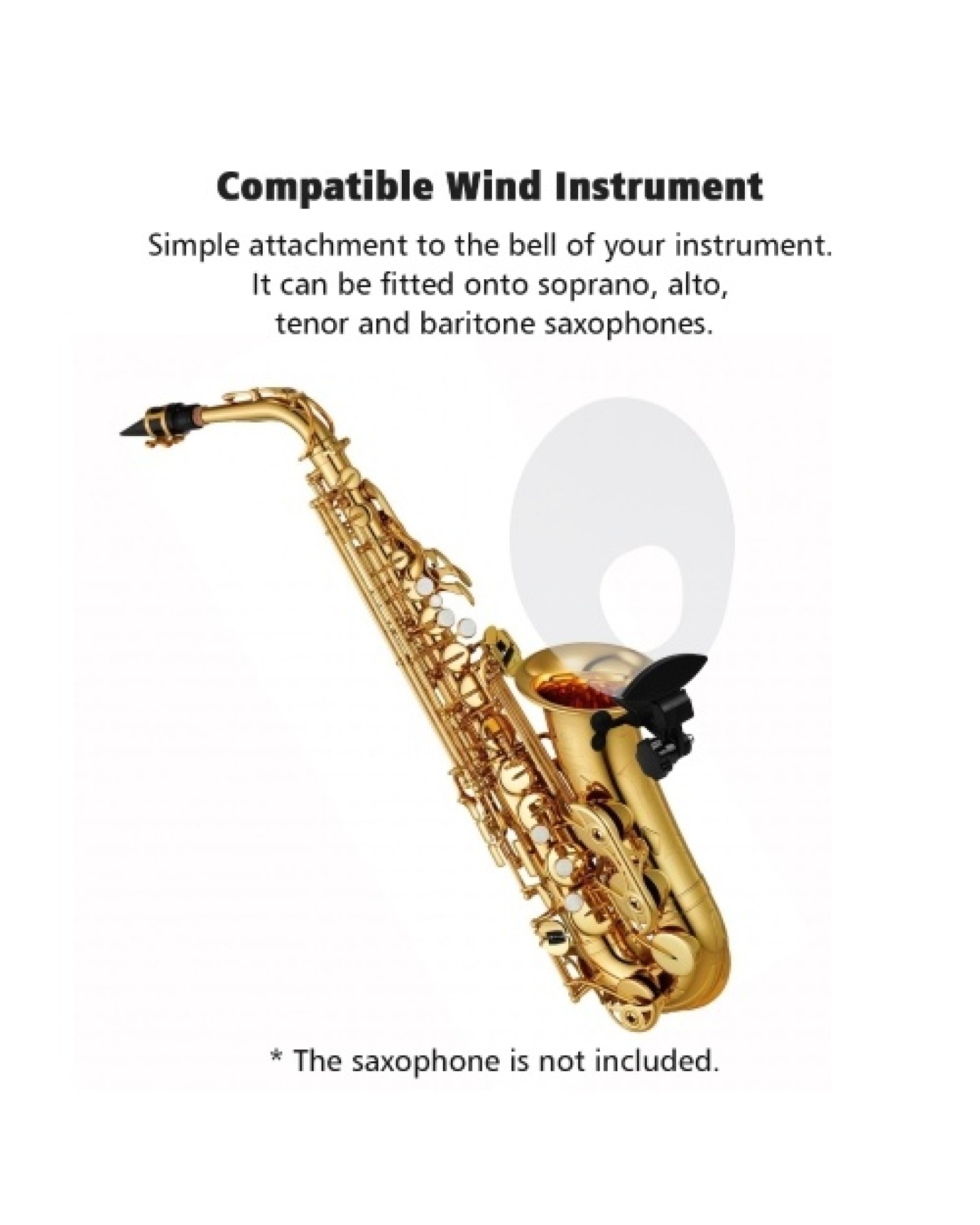 Plastic Saxophone Deflector Sound Deflector Shield with Mute &amp; Reflect Sound Functions for Wind Instrument