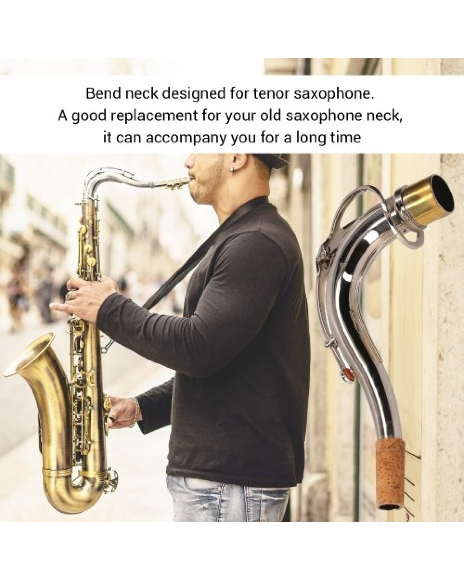 Tenor Saxophone Elbow Bend Neck 28mm Connector Diameter Saxophone Accessory Replacement Part