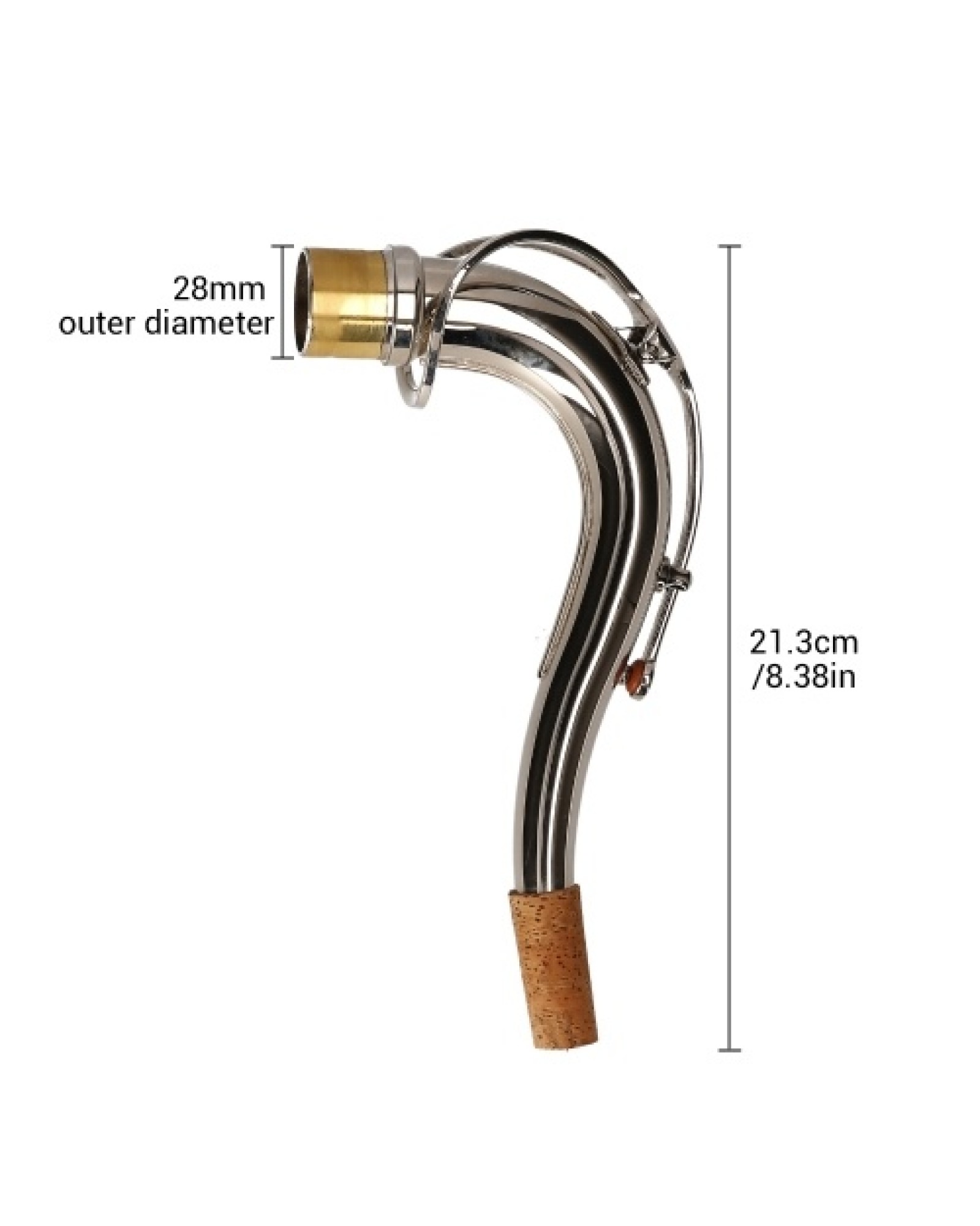 Tenor Saxophone Elbow Bend Neck 28mm Connector Diameter Saxophone Accessory Replacement Part