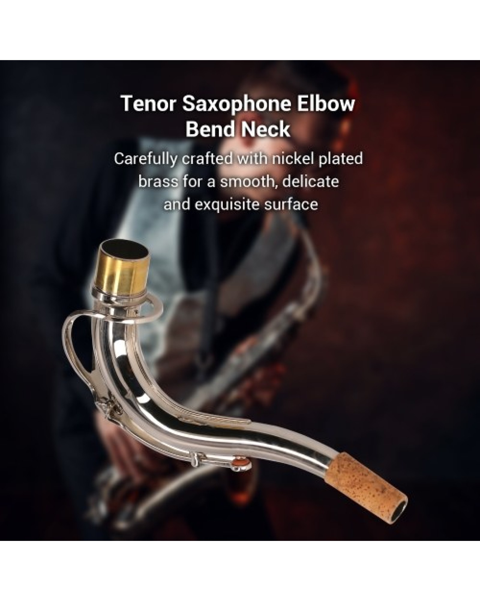 Tenor Saxophone Elbow Bend Neck 28mm Connector Diameter Saxophone Accessory Replacement Part